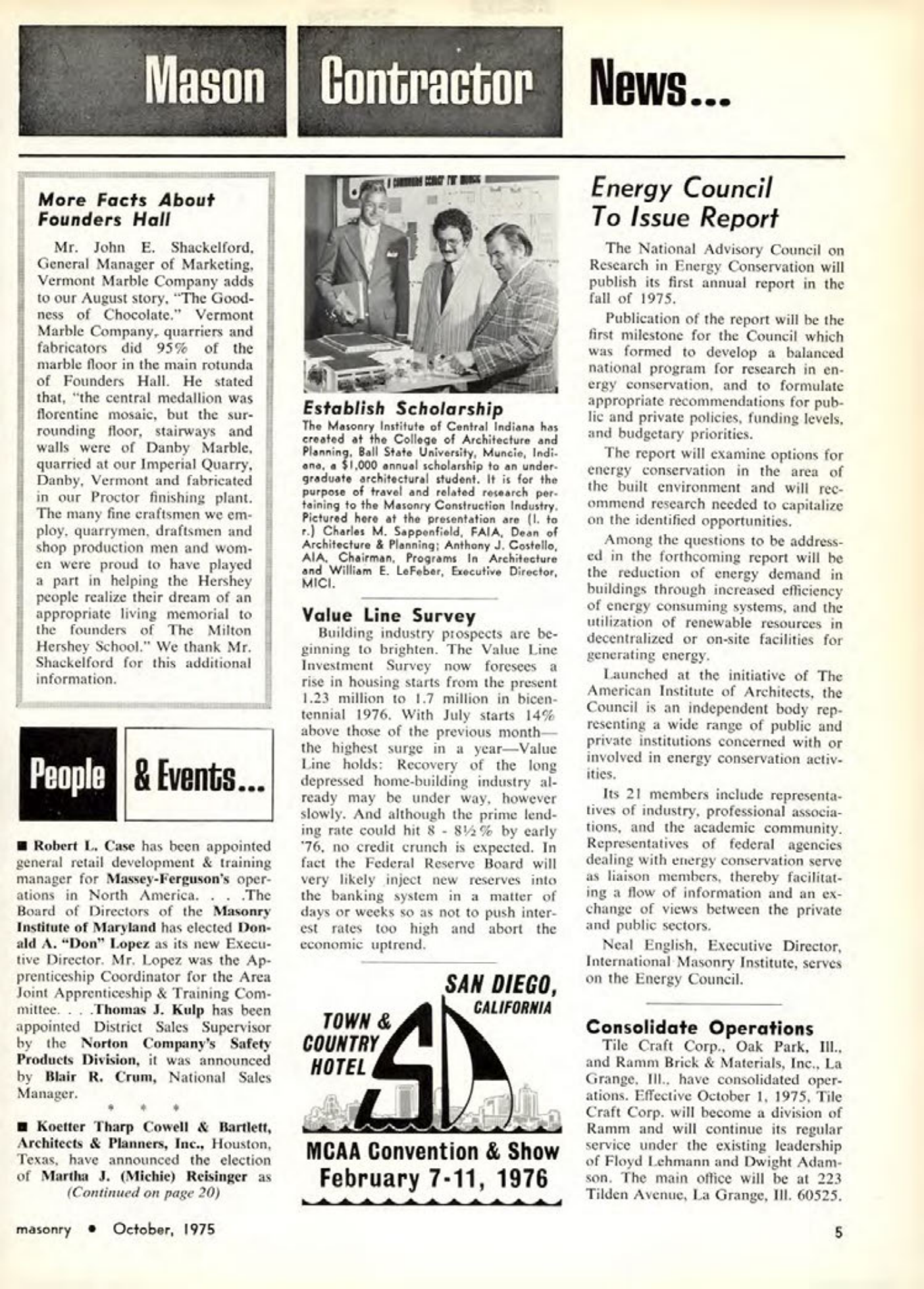 Masonry Magazine October 1975 Page. 5
