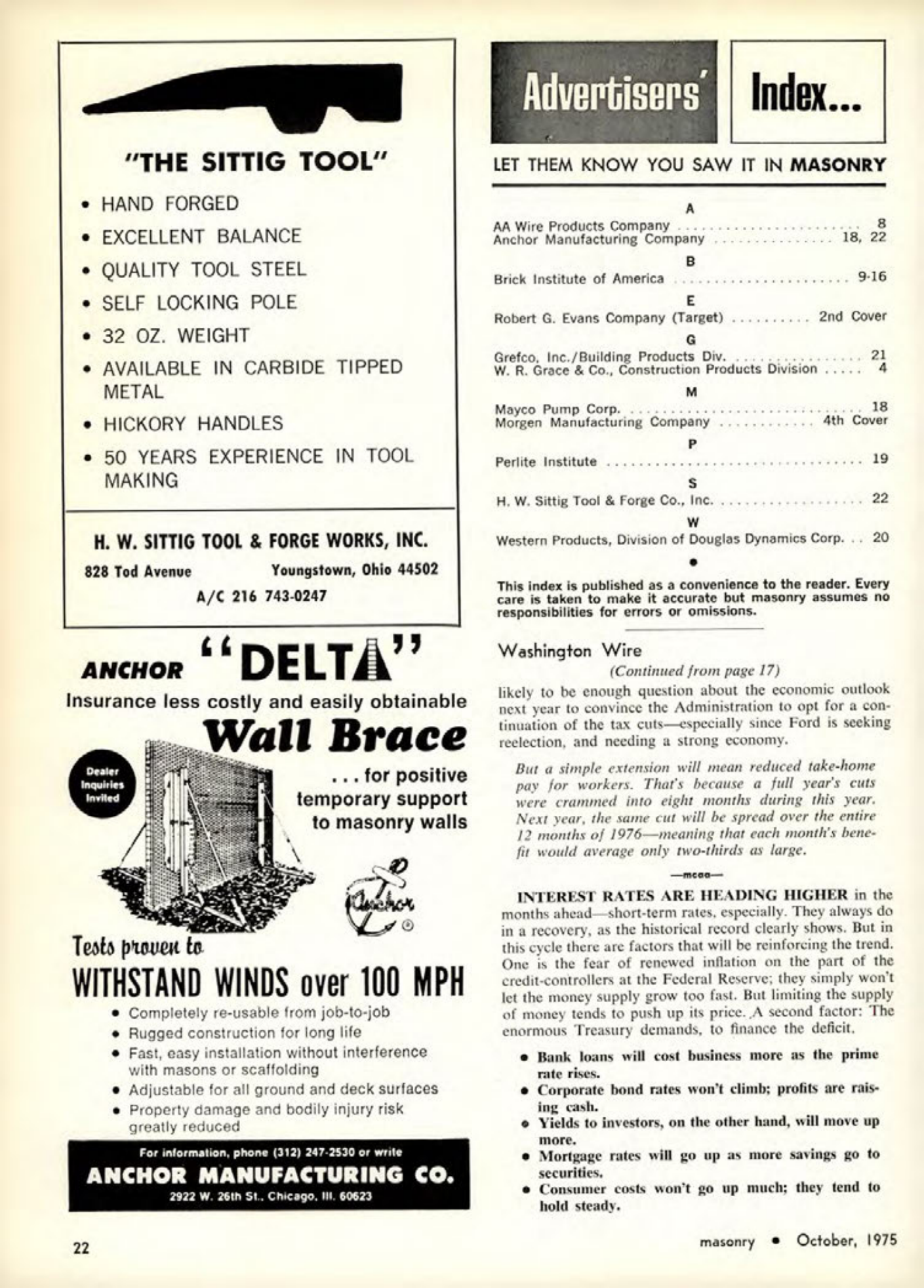 Masonry Magazine October 1975 Page. 22
