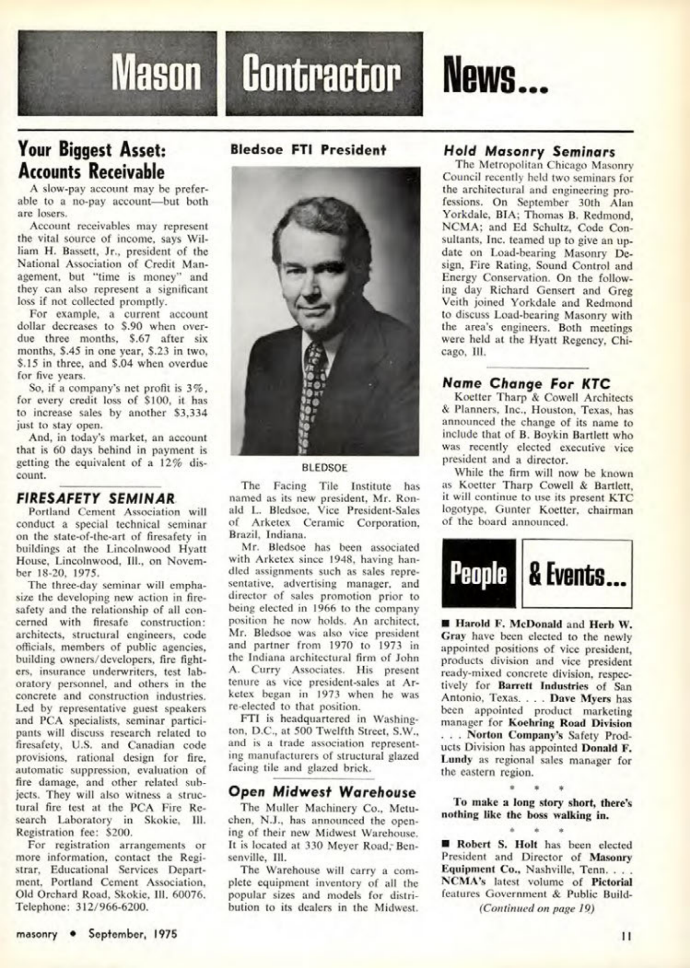 Masonry Magazine September 1975 Page. 11