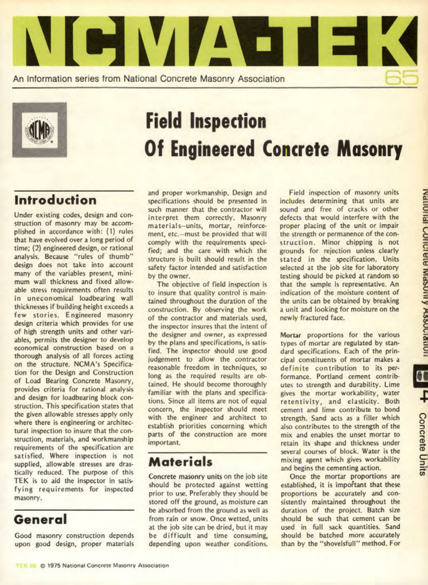 Masonry Magazine September 1975 Page. 13