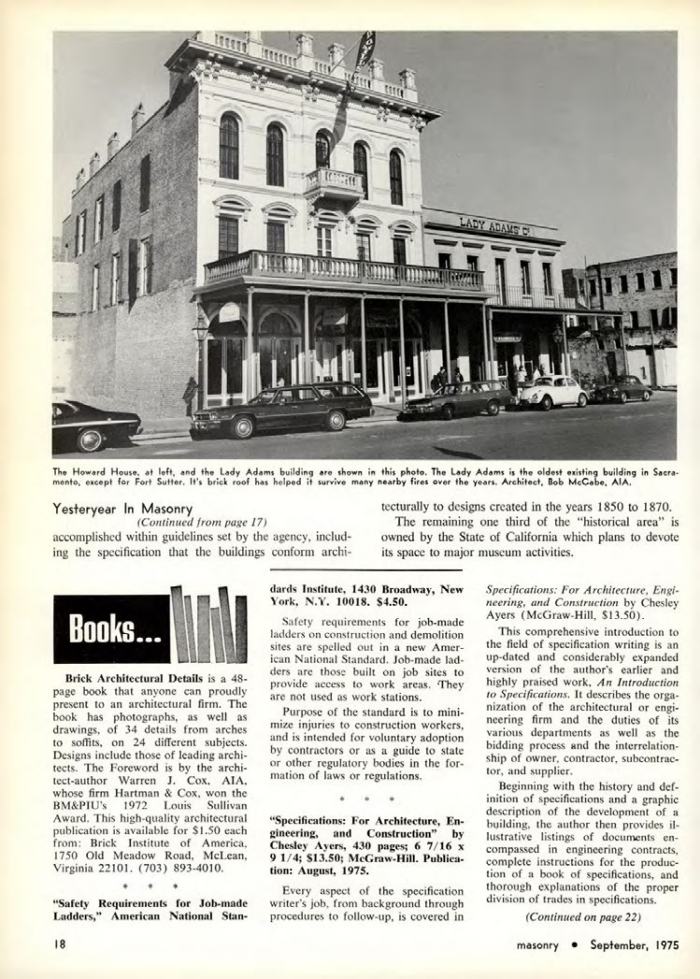 Masonry Magazine September 1975 Page. 18