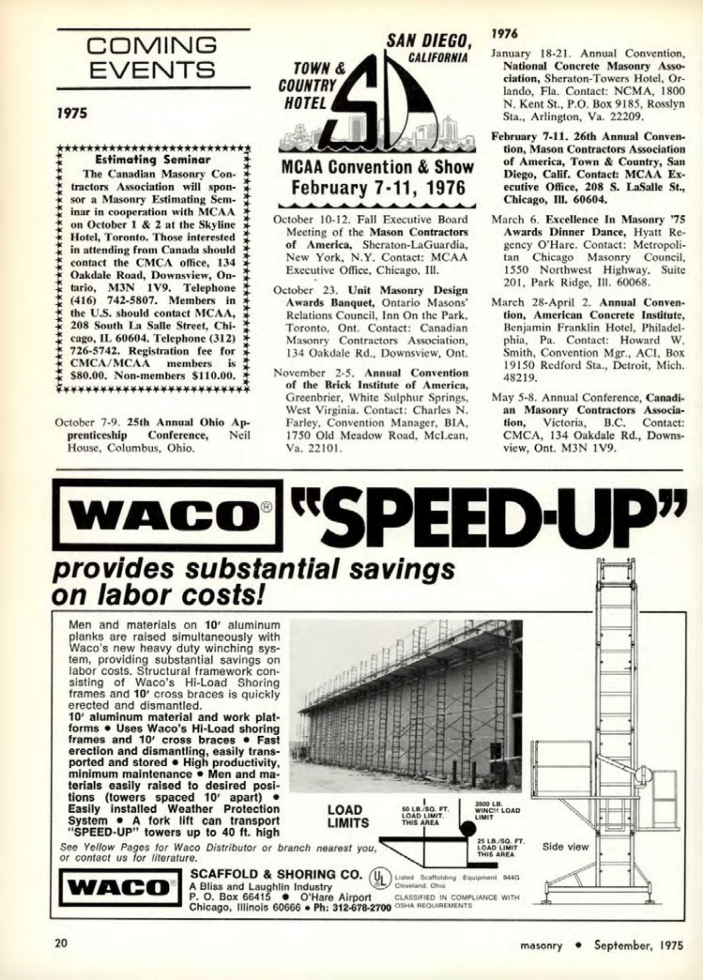 Masonry Magazine September 1975 Page. 20