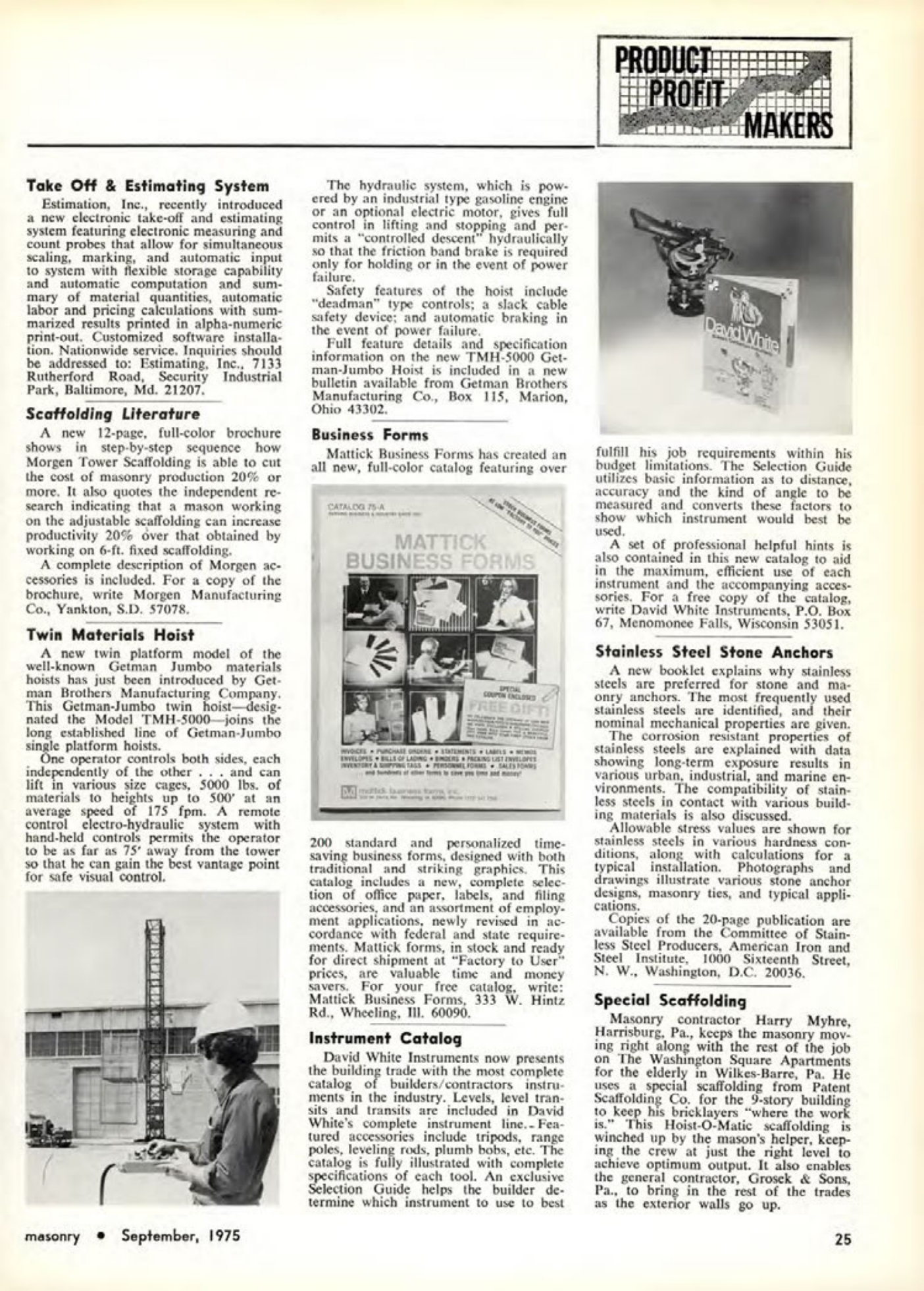 Masonry Magazine September 1975 Page. 25