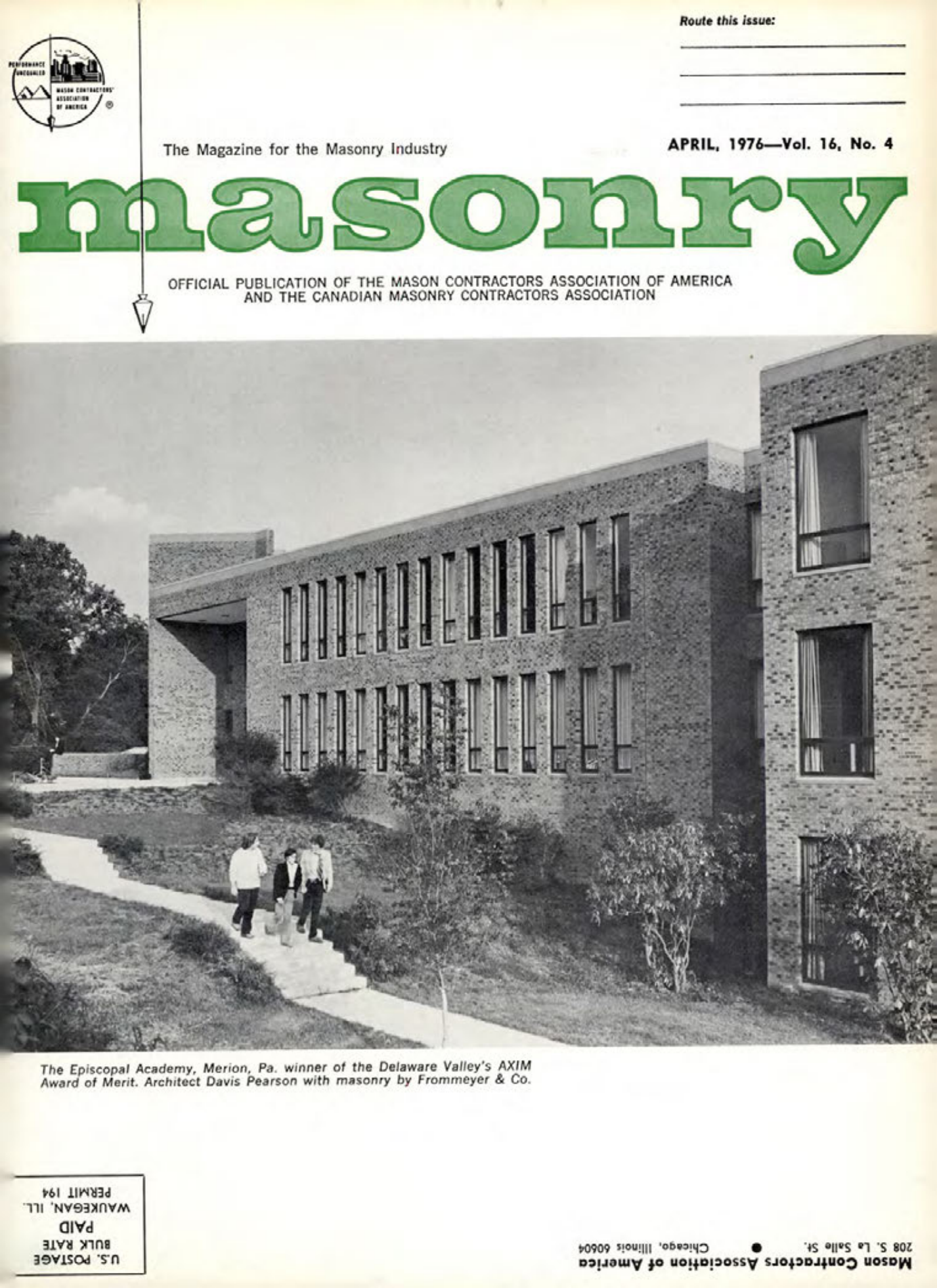 Masonry Magazine April 1976 Page. 1
