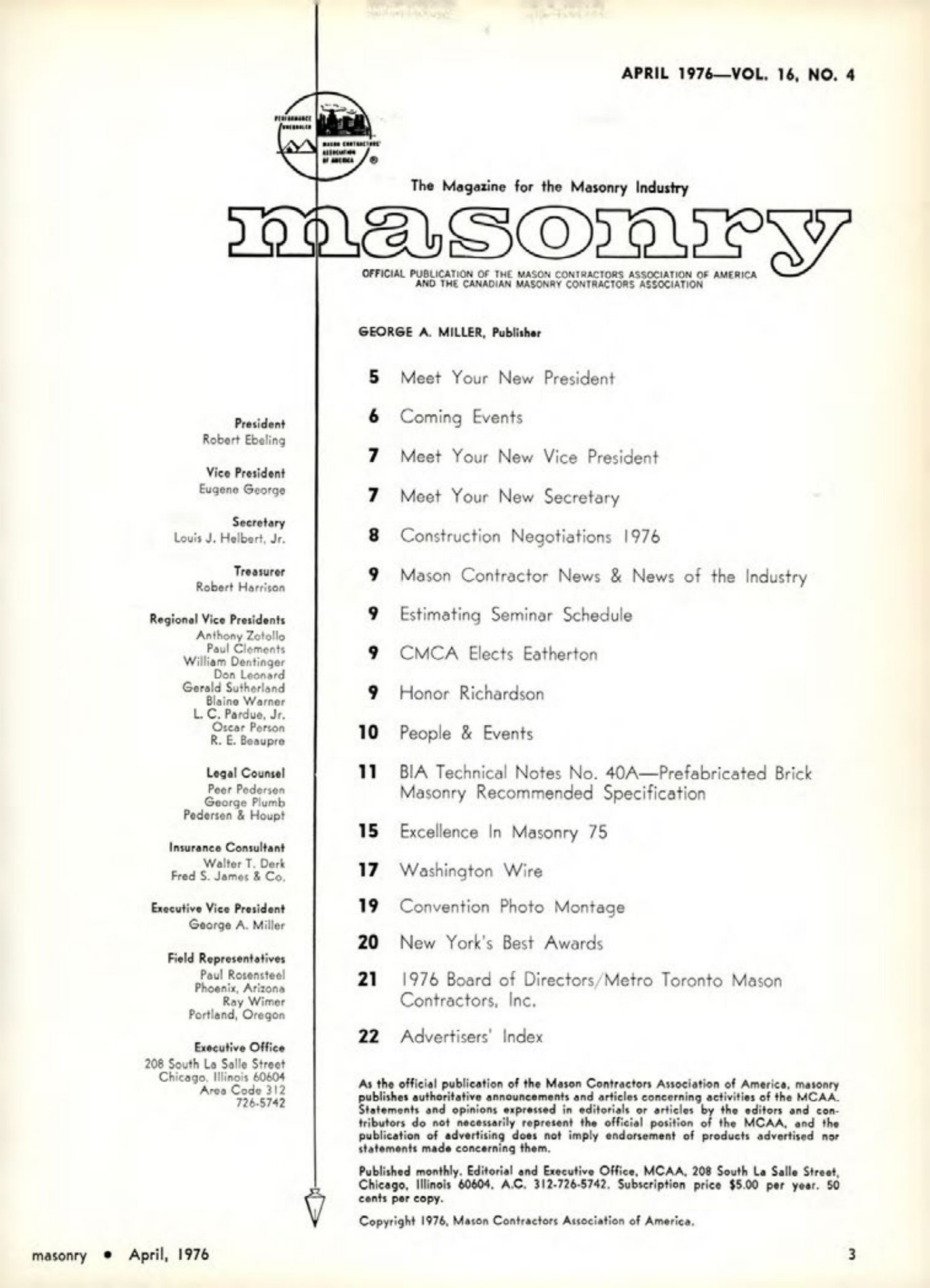 Masonry Magazine April 1976 Page. 3