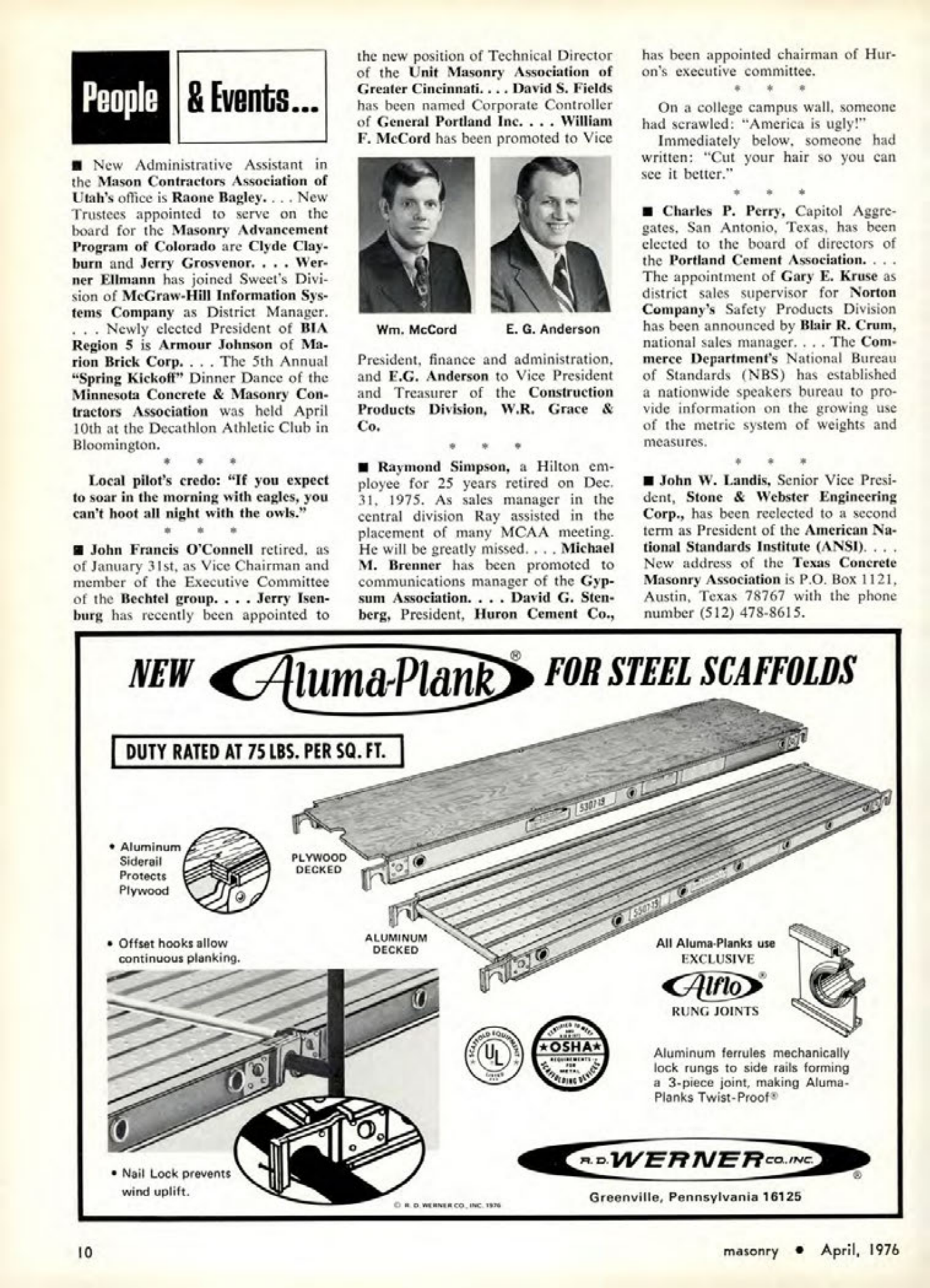 Masonry Magazine April 1976 Page. 10