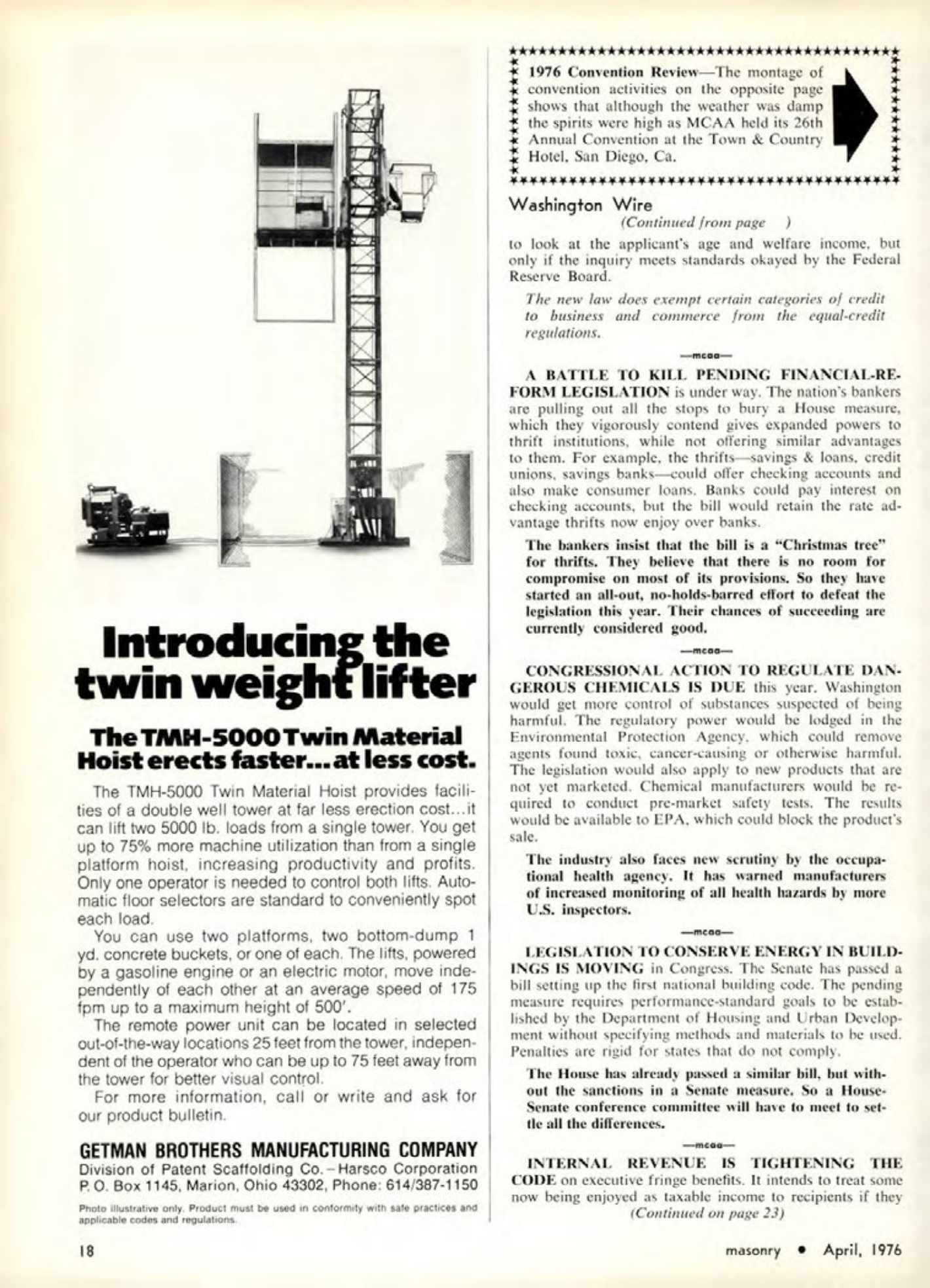 Masonry Magazine April 1976 Page. 18