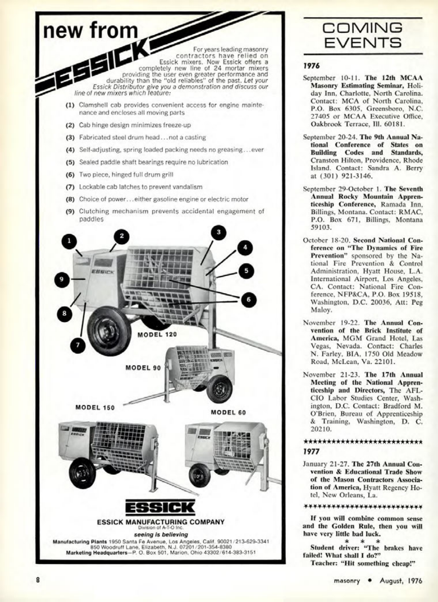 Masonry Magazine August 1976 Page. 8