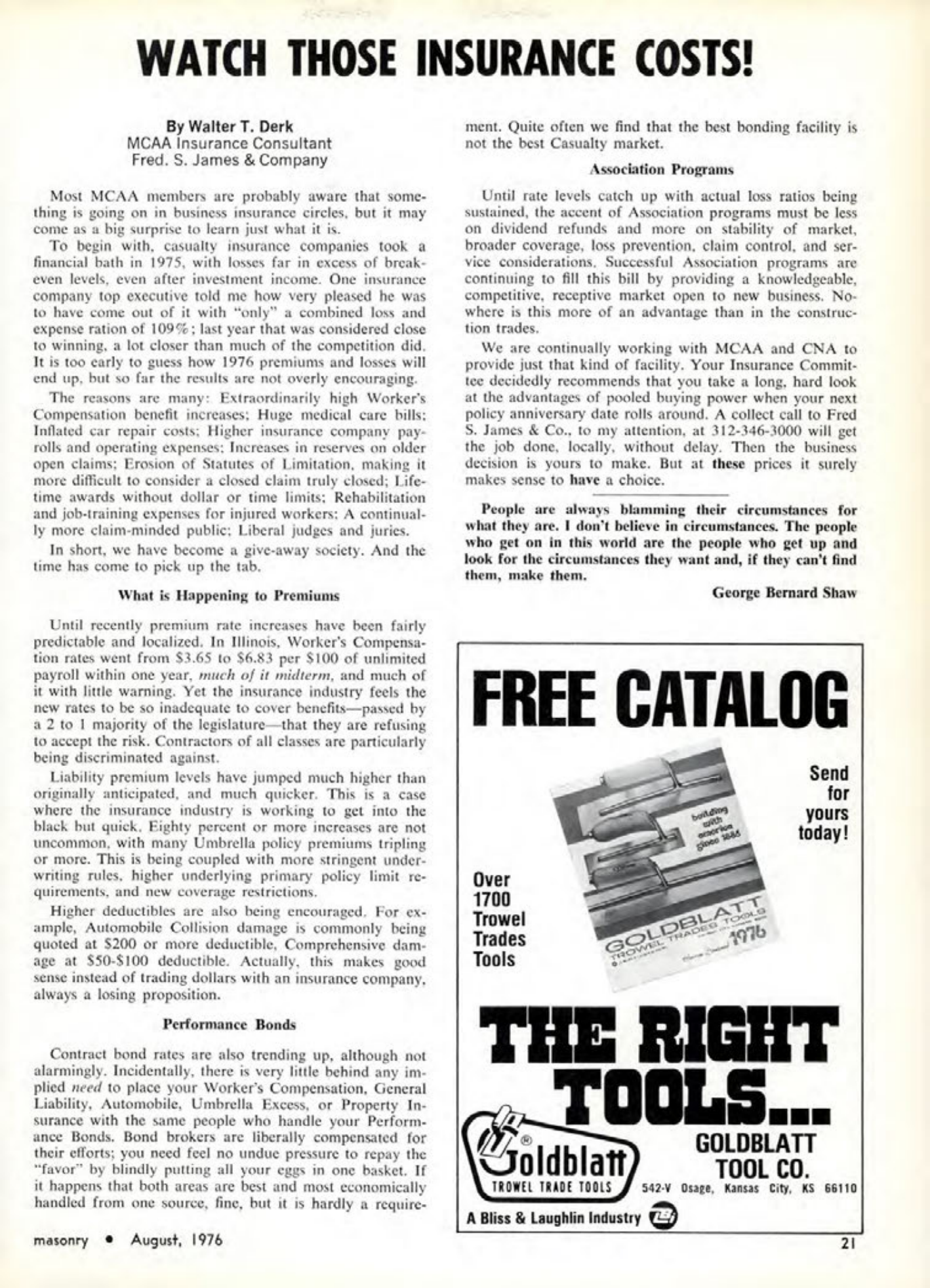 Masonry Magazine August 1976 Page. 21