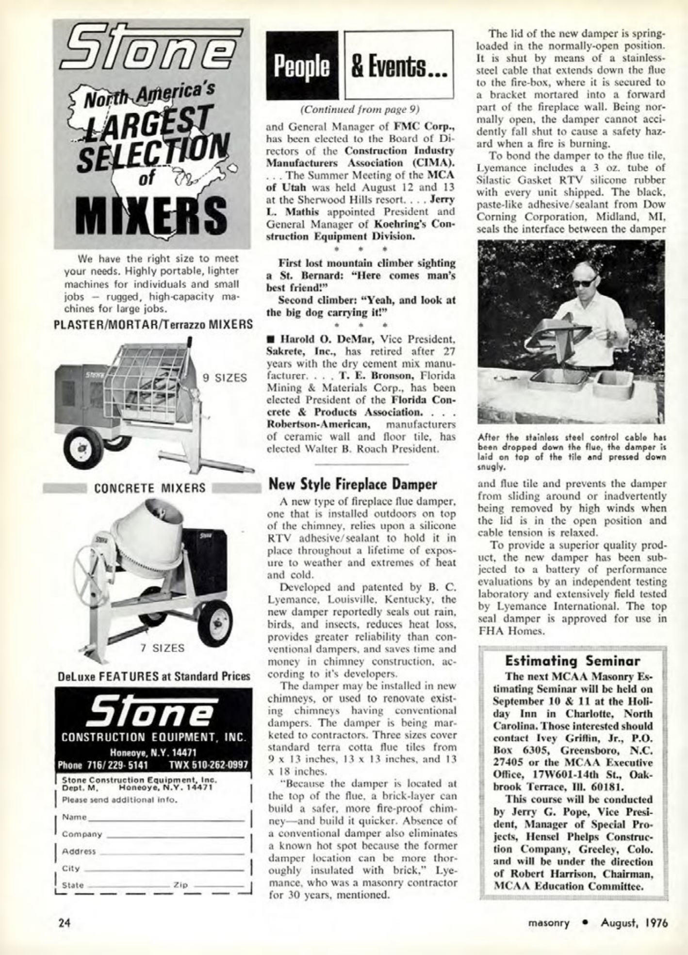 Masonry Magazine August 1976 Page. 24