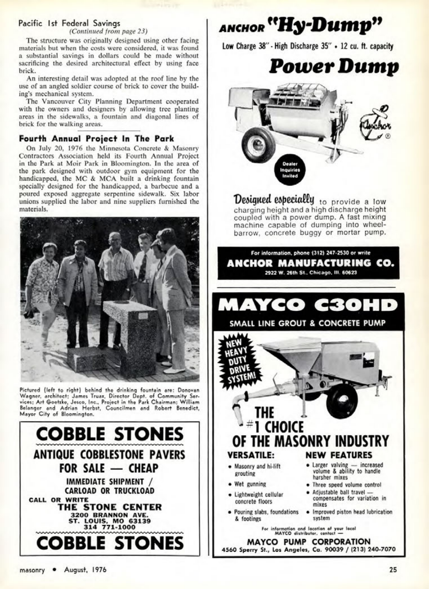 Masonry Magazine August 1976 Page. 25
