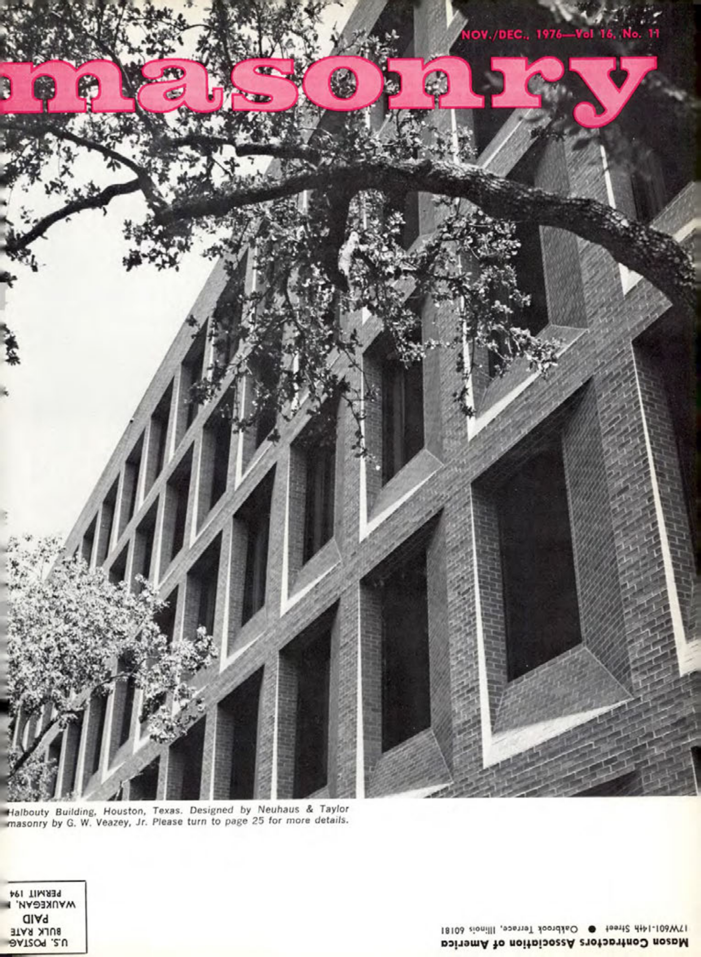 Masonry Magazine December 1976 Page. 1