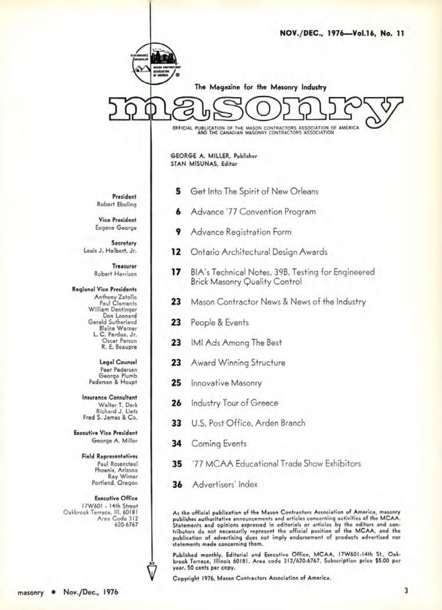 Masonry Magazine December 1976 Page. 3