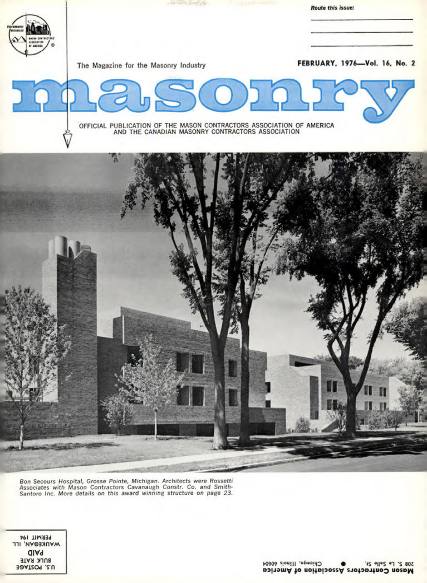 Masonry Magazine February 1976 Page. 1