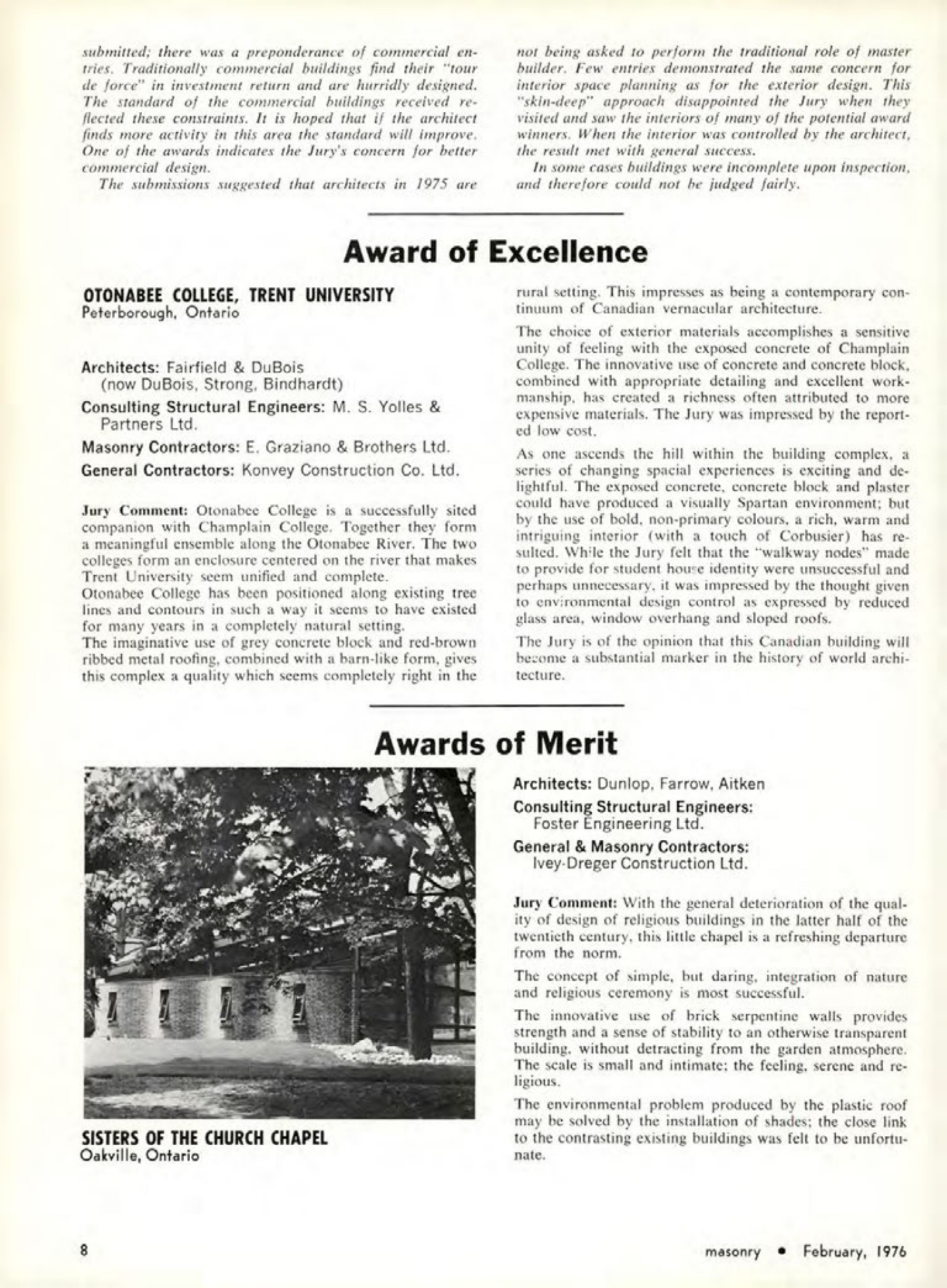 Masonry Magazine February 1976 Page. 8