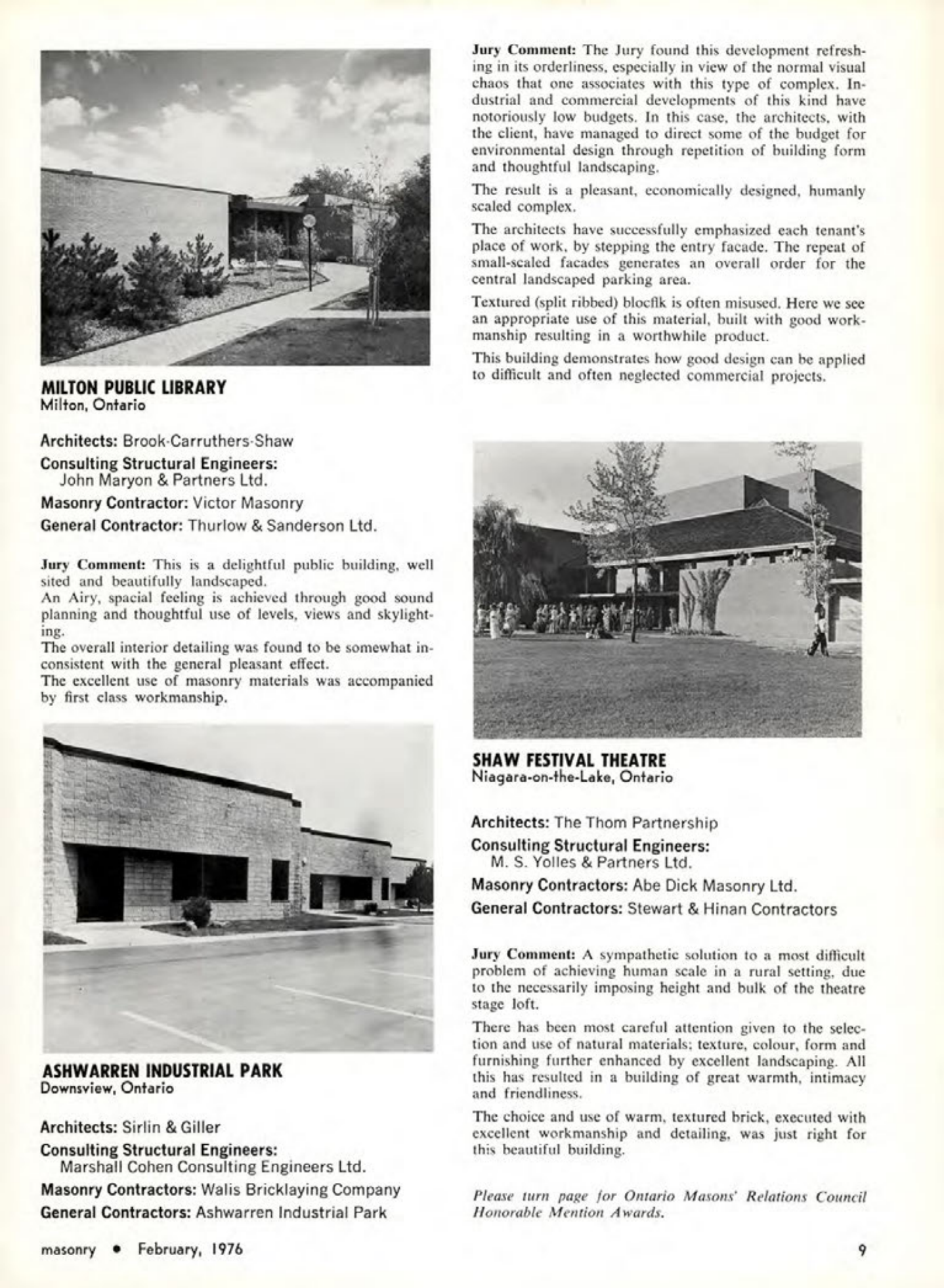 Masonry Magazine February 1976 Page. 9