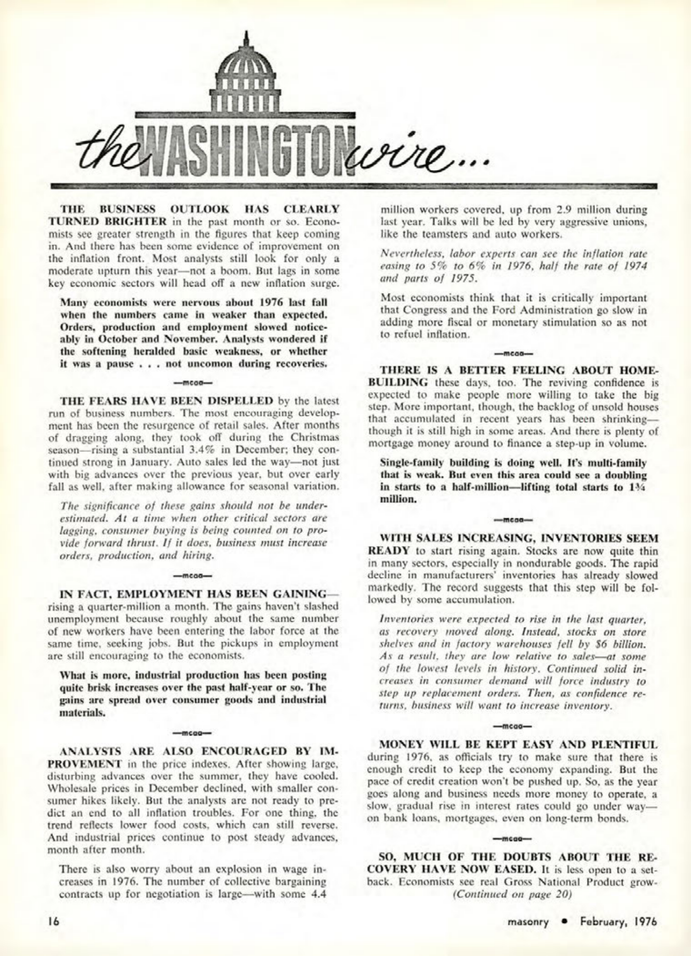 Masonry Magazine February 1976 Page. 16