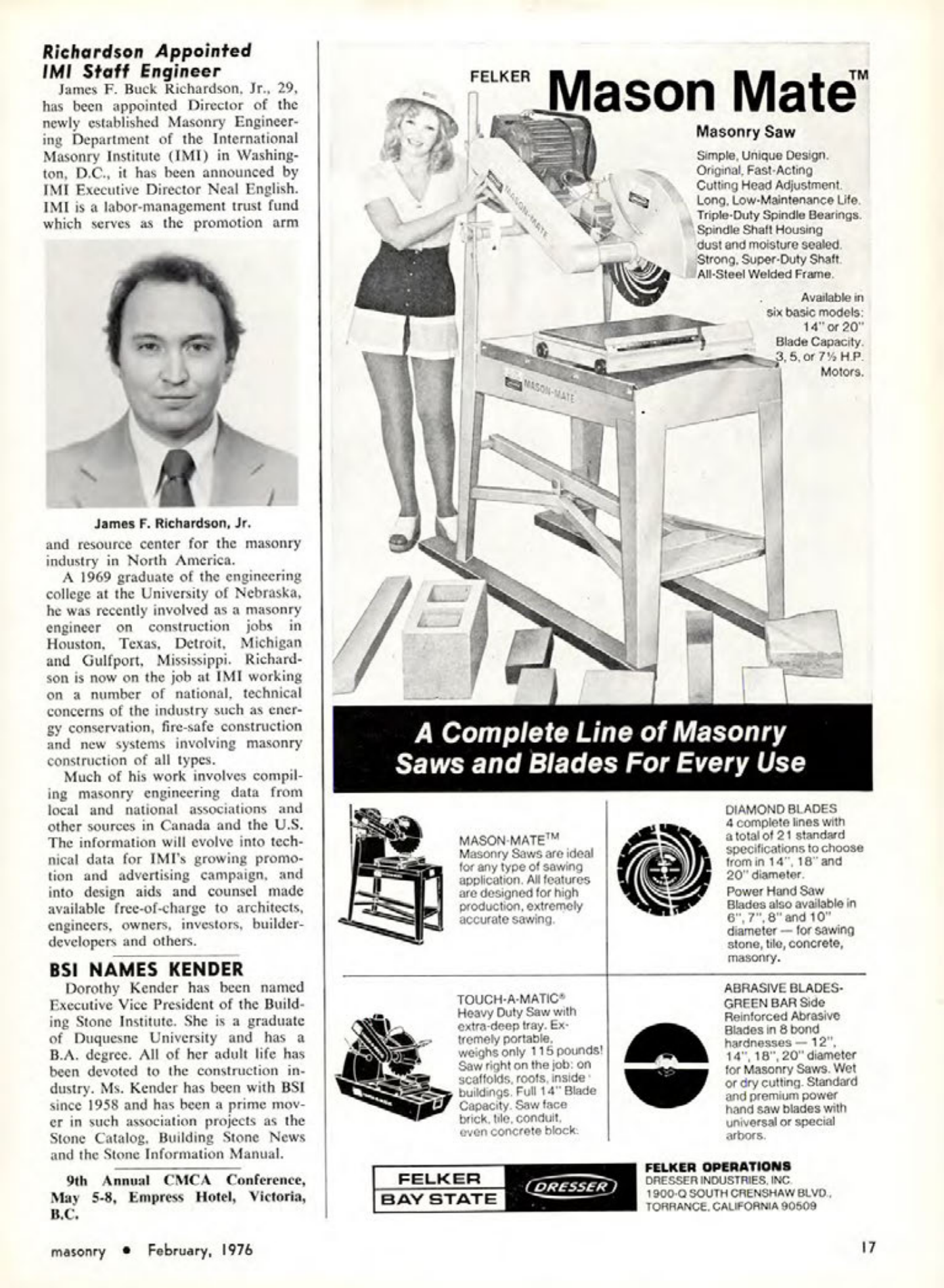 Masonry Magazine February 1976 Page. 17