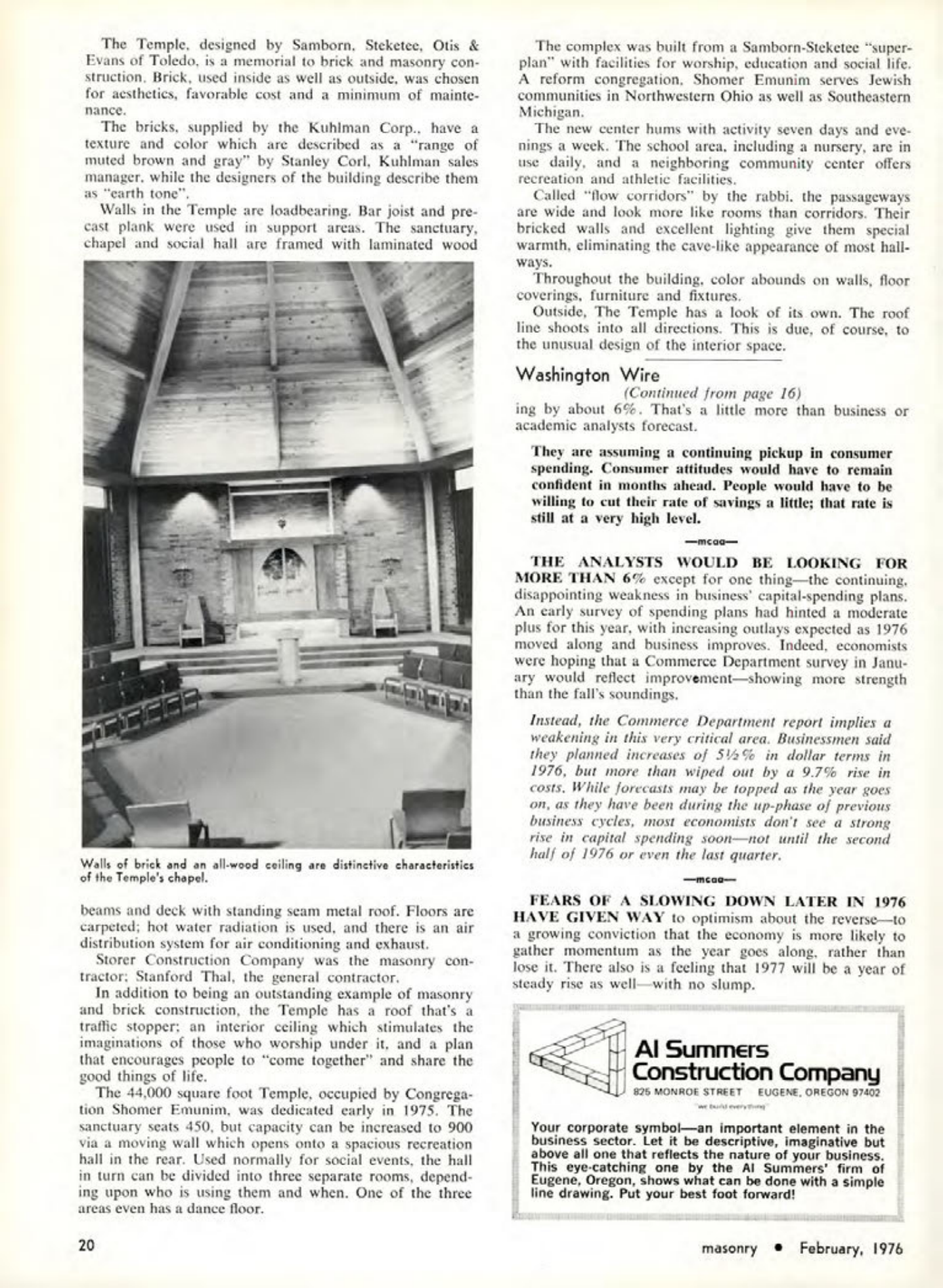 Masonry Magazine February 1976 Page. 20