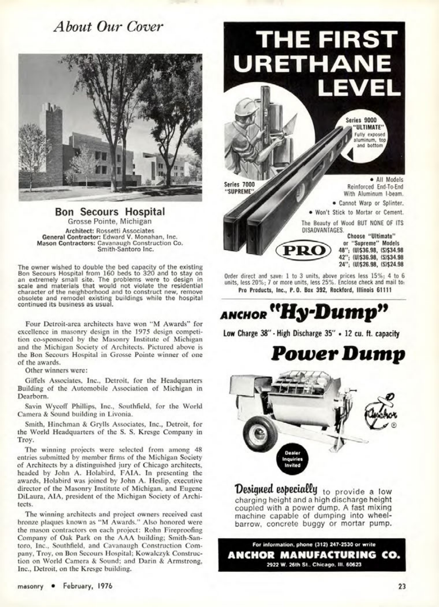 Masonry Magazine February 1976 Page. 23