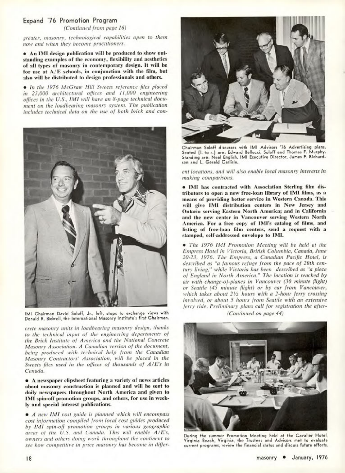 Masonry Magazine January 1976 Page.18