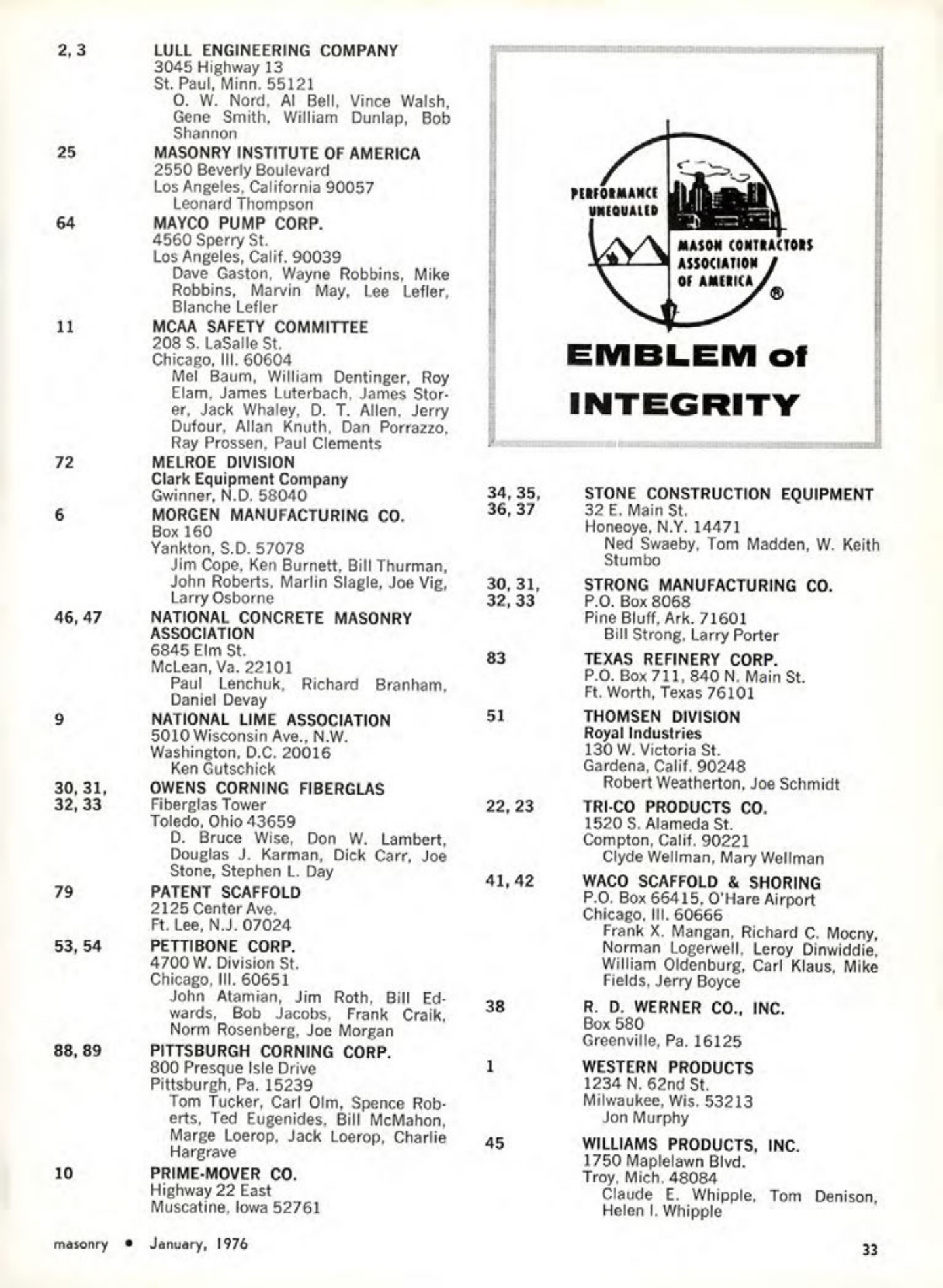 Masonry Magazine January 1976 Page.33