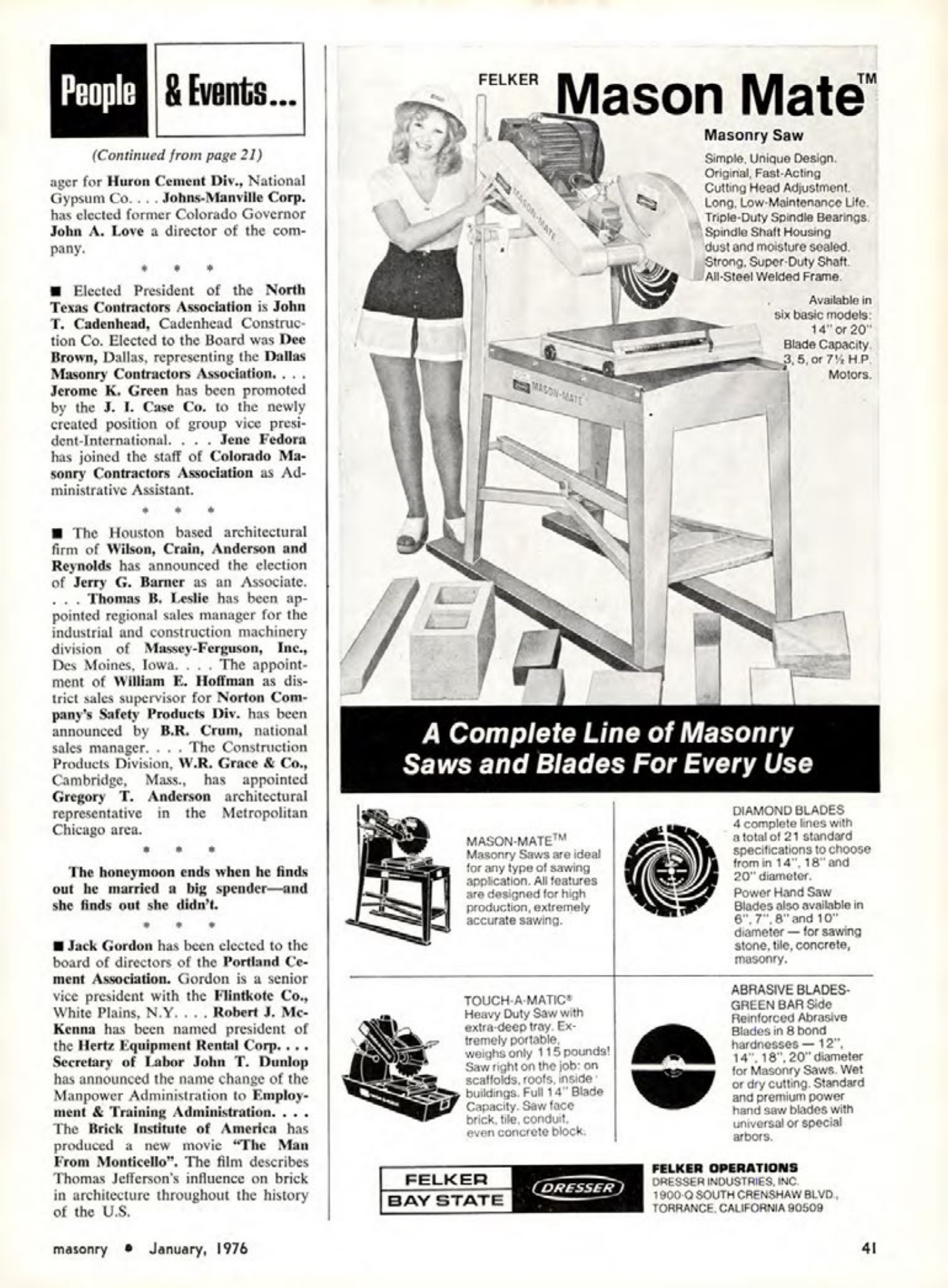 Masonry Magazine January 1976 Page. 41