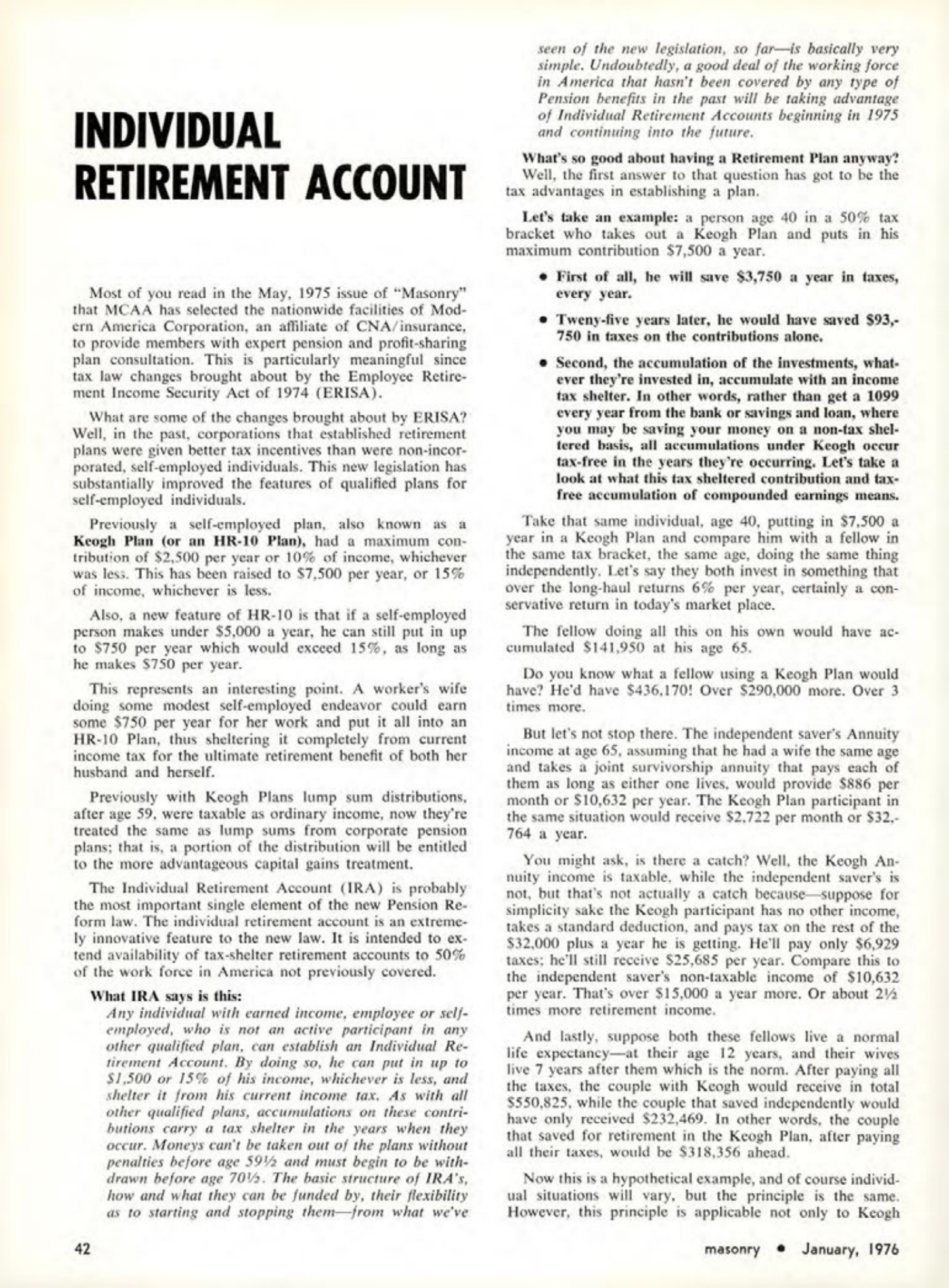 Masonry Magazine January 1976 Page. 42