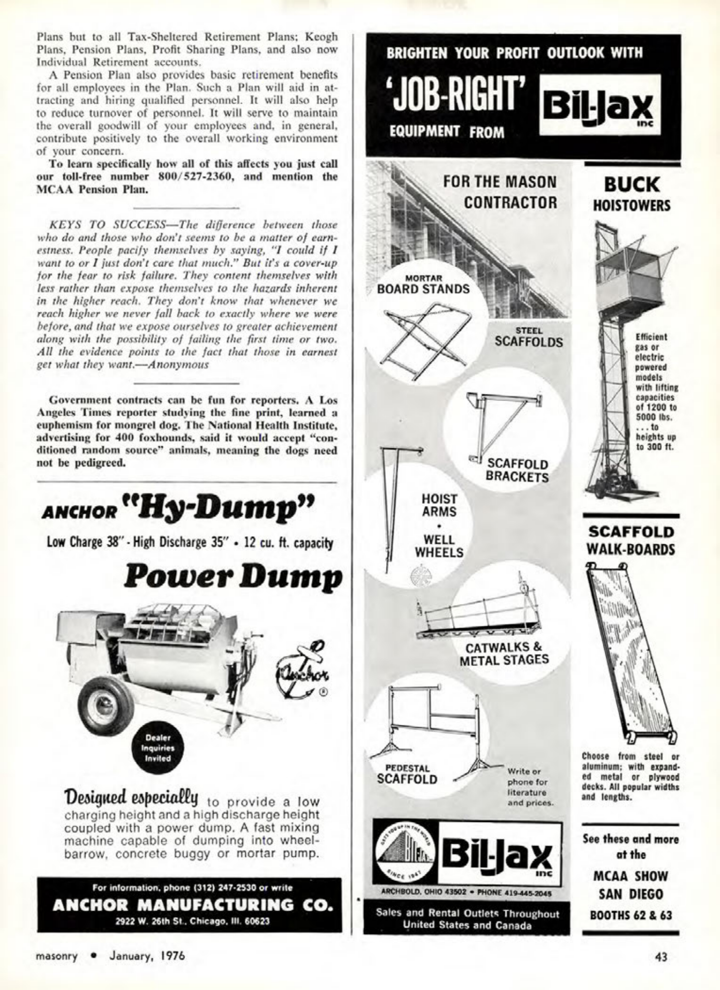 Masonry Magazine January 1976 Page. 43