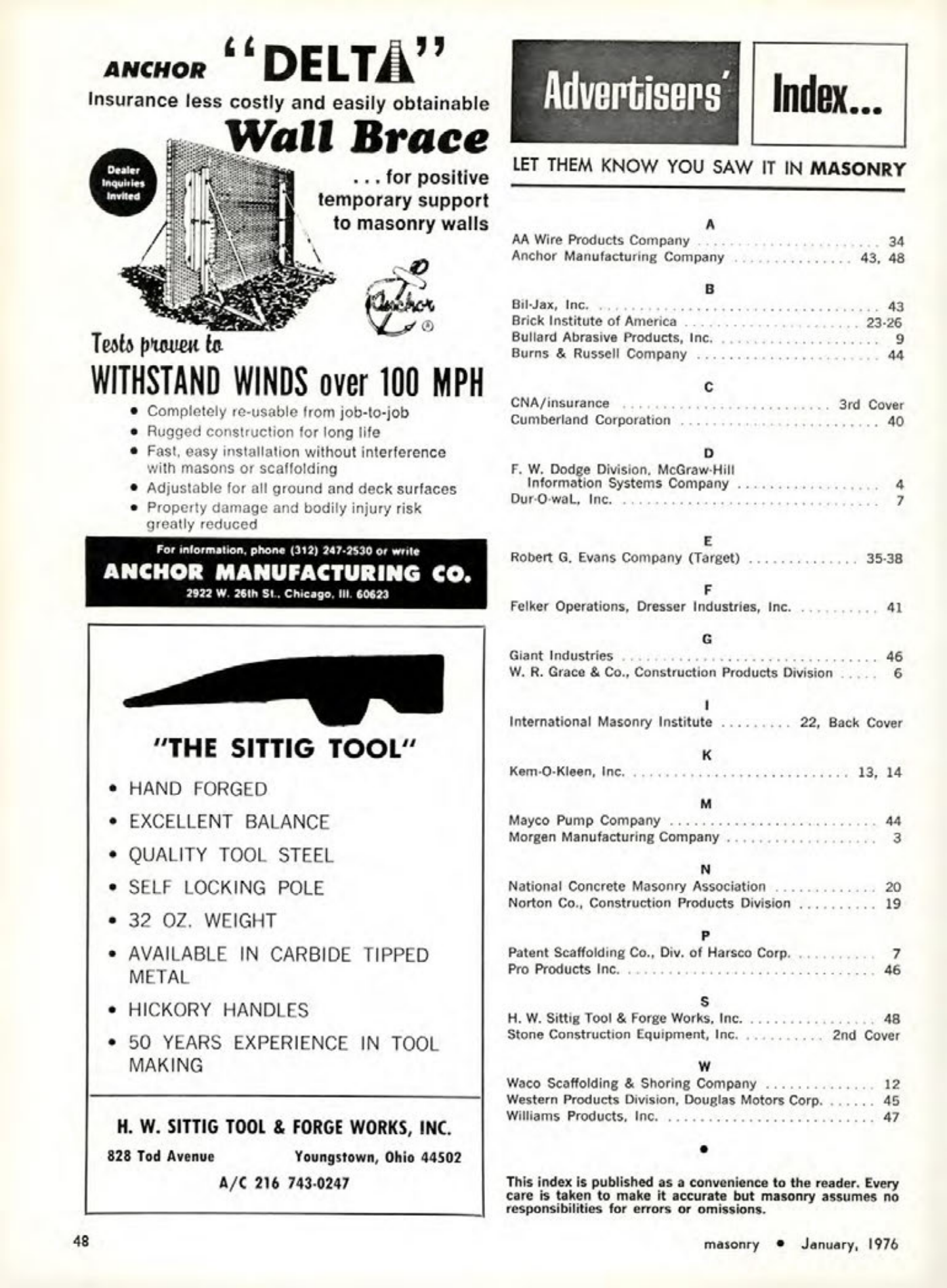 Masonry Magazine January 1976 Page. 48