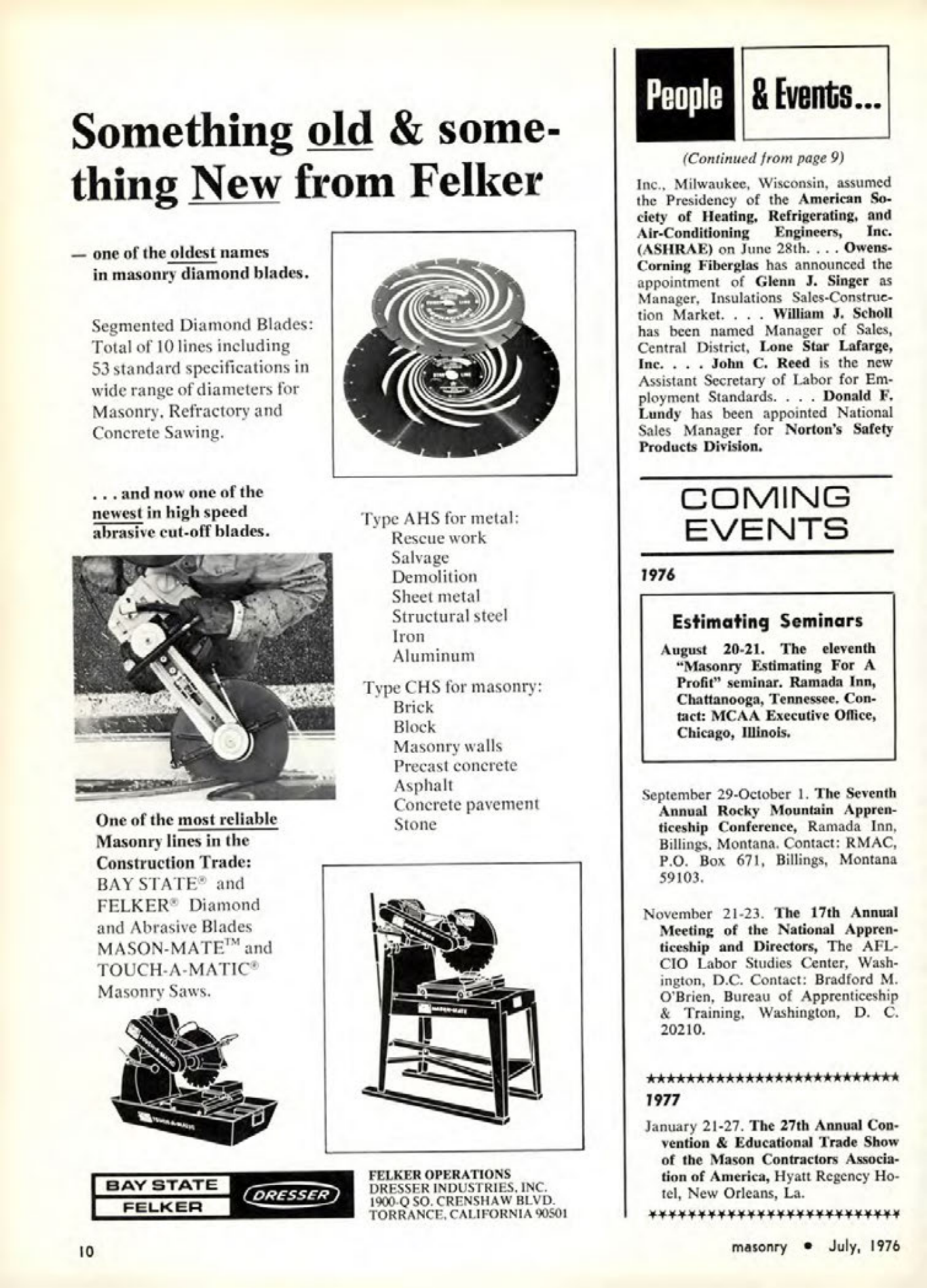 Masonry Magazine July 1976 Page. 10