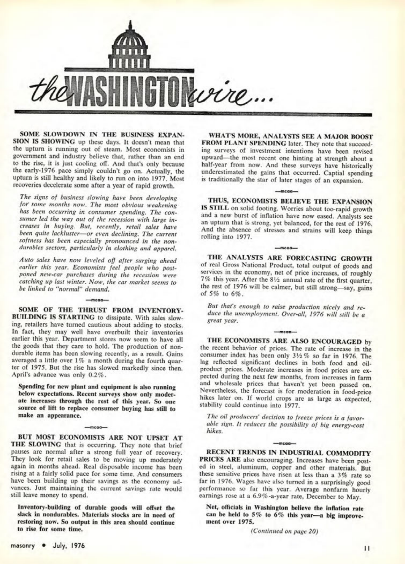 Masonry Magazine July 1976 Page. 11