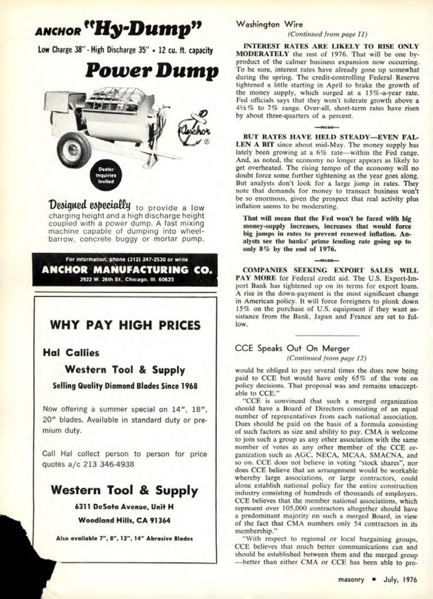 Masonry Magazine July 1976 Page. 20