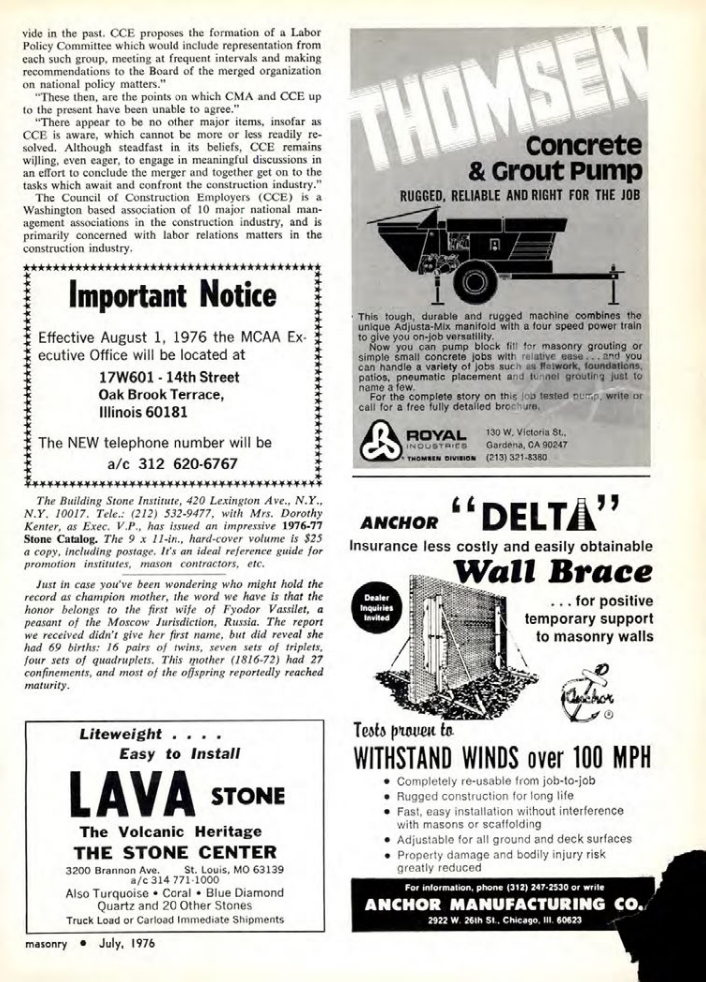 Masonry Magazine July 1976 Page. 21