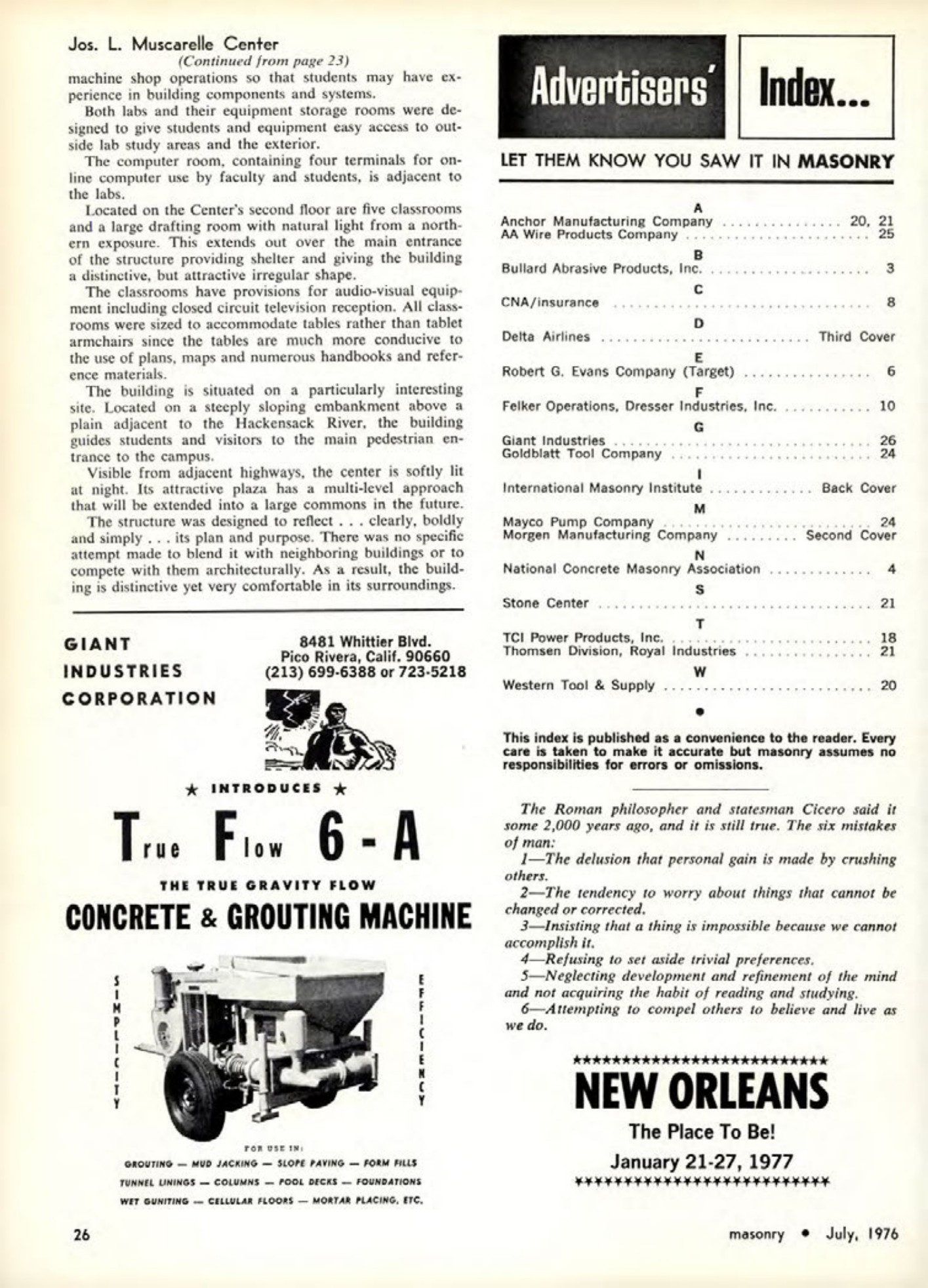 Masonry Magazine July 1976 Page. 26