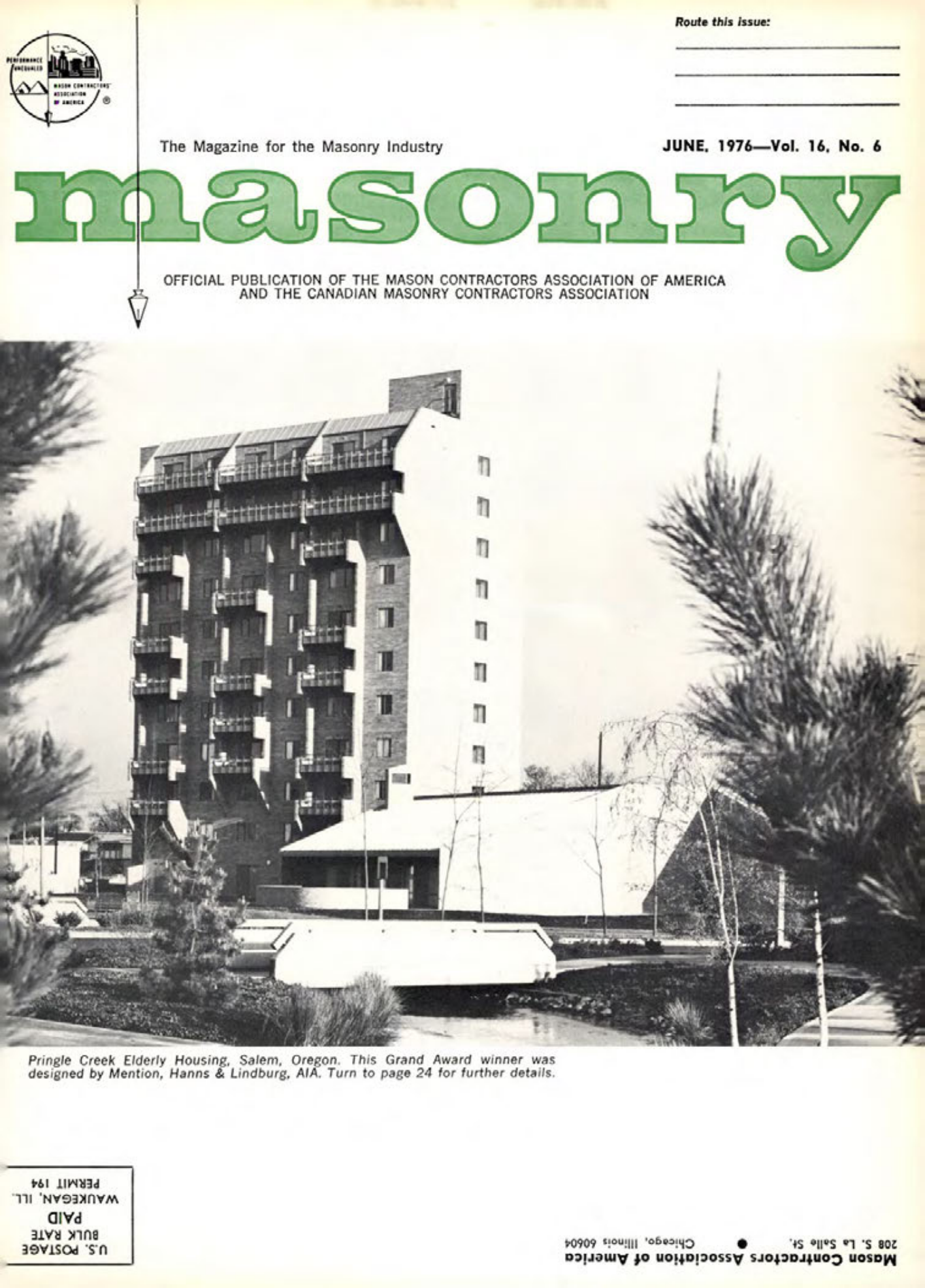 Masonry Magazine June 1976 Page. 1