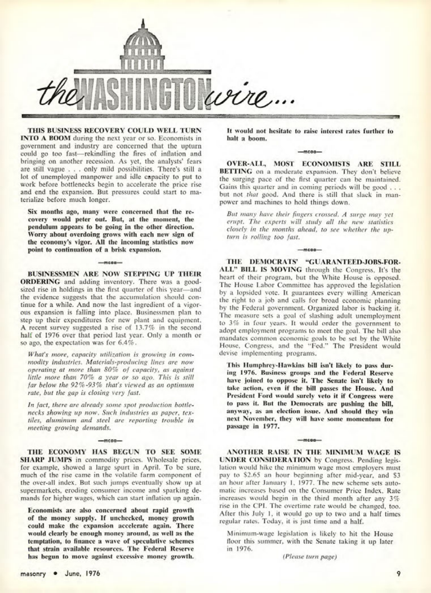 Masonry Magazine June 1976 Page. 9