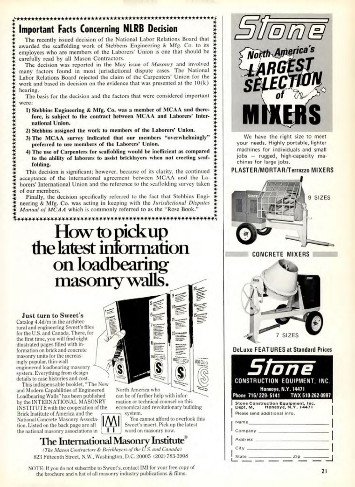Masonry Magazine June 1976 Page. 21