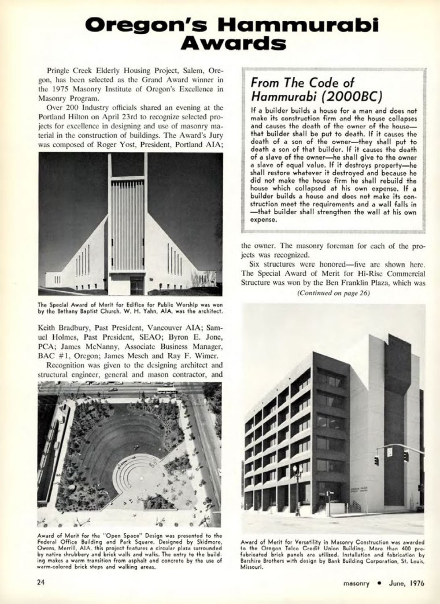 Masonry Magazine June 1976 Page. 24