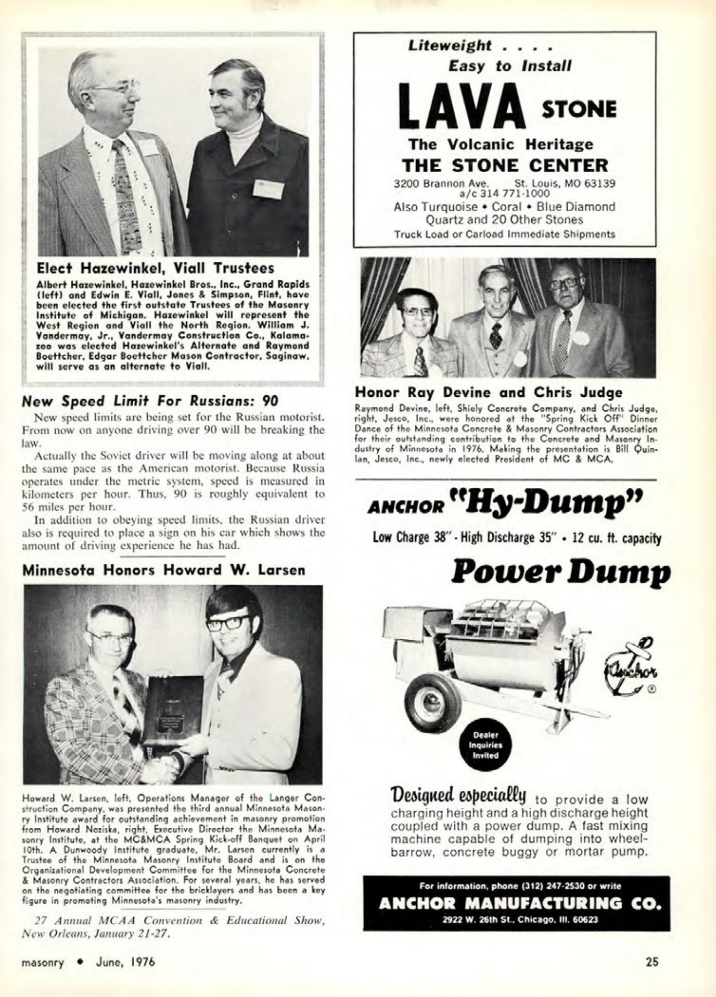 Masonry Magazine June 1976 Page. 25