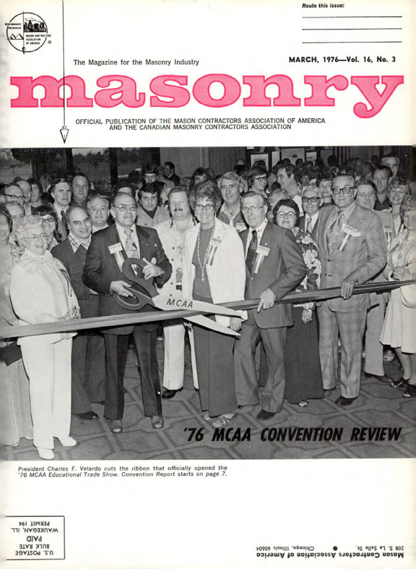 Masonry Magazine March 1976 Page. 1