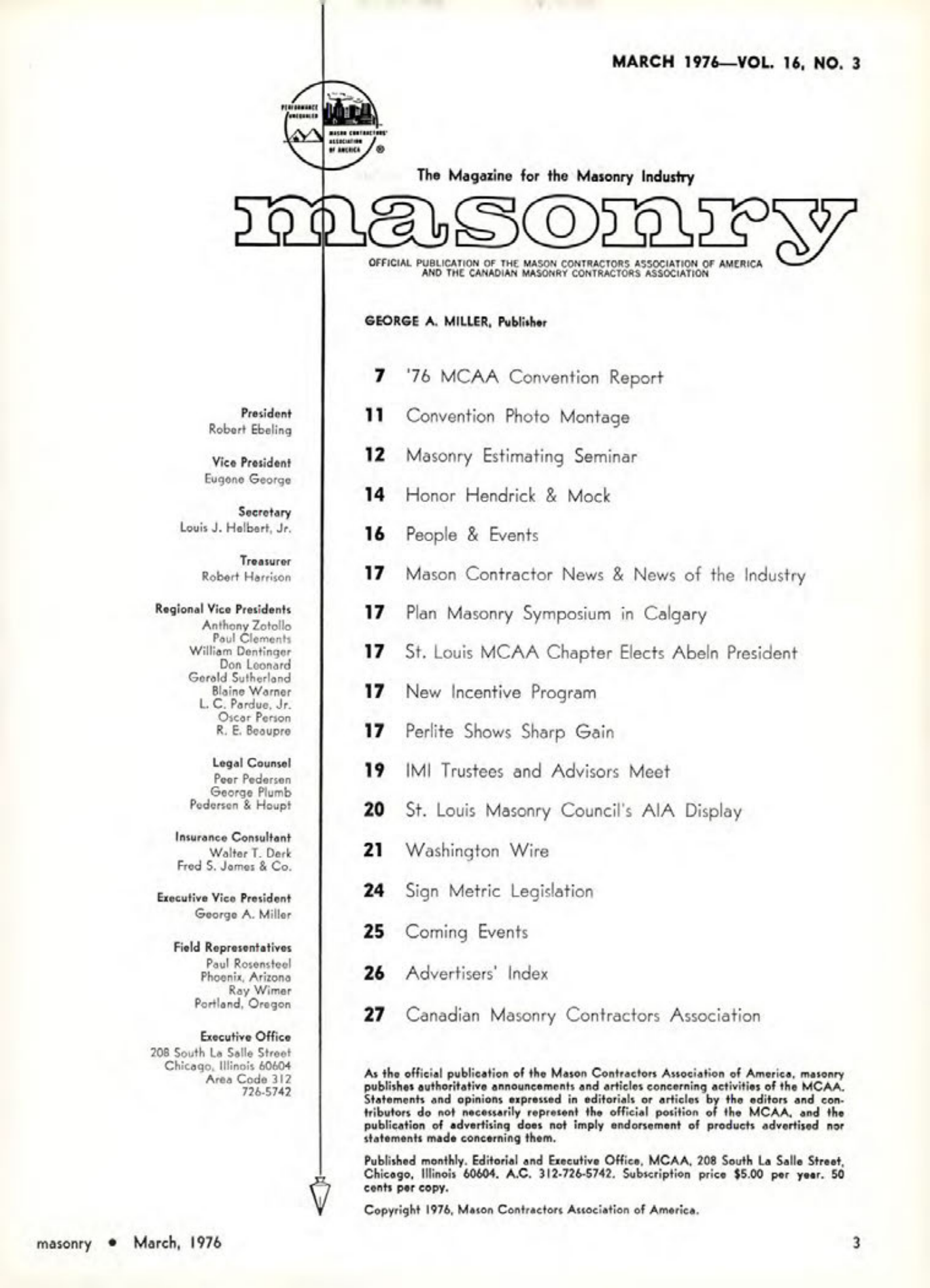 Masonry Magazine March 1976 Page. 3