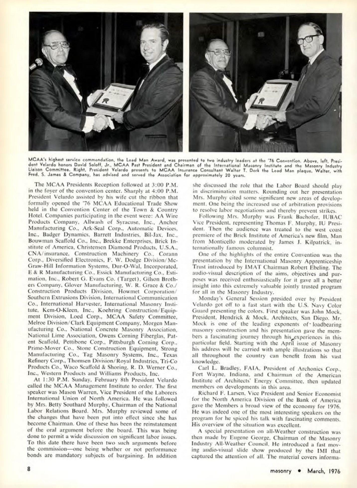 Masonry Magazine March 1976 Page. 8