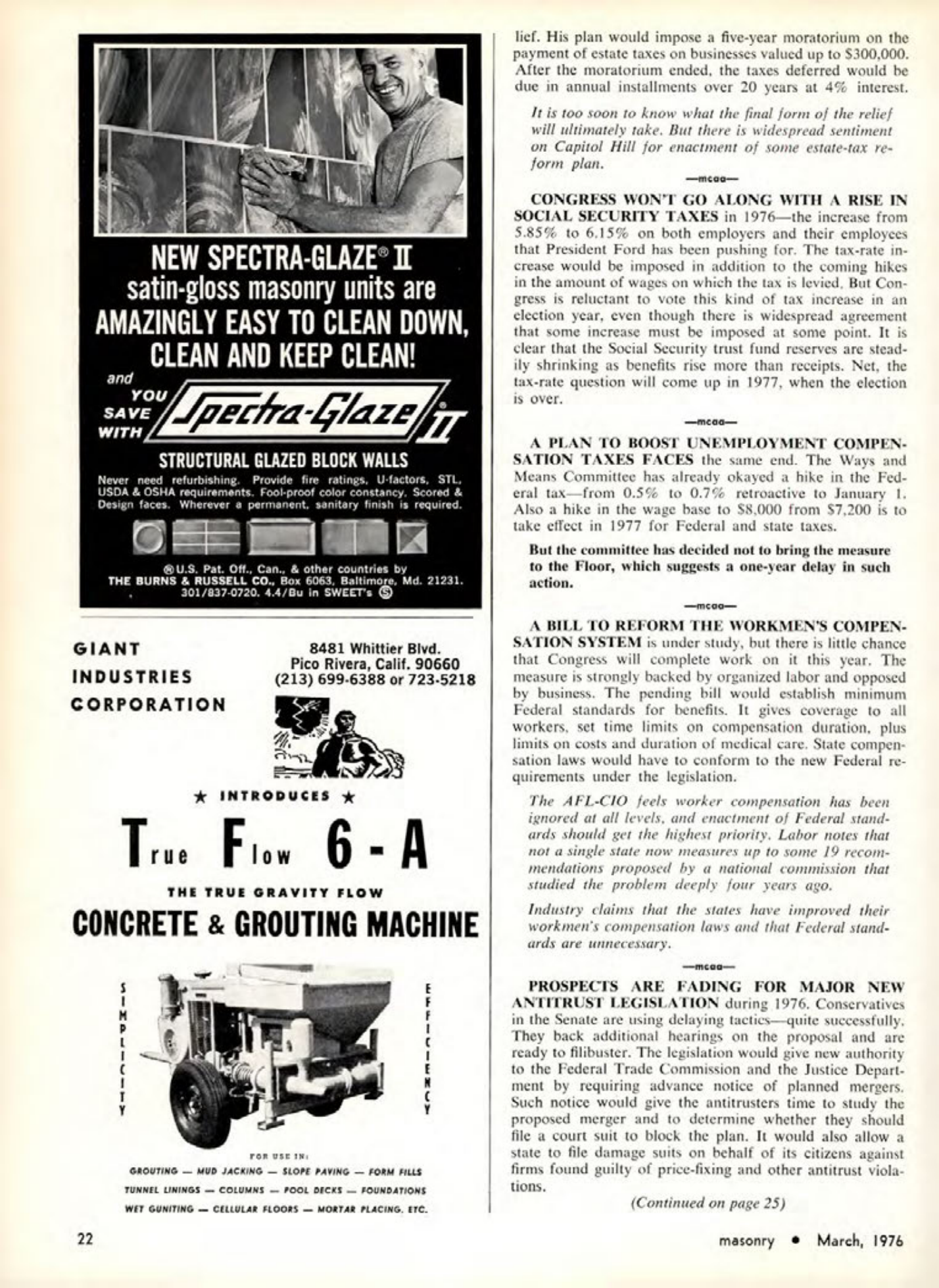 Masonry Magazine March 1976 Page. 22