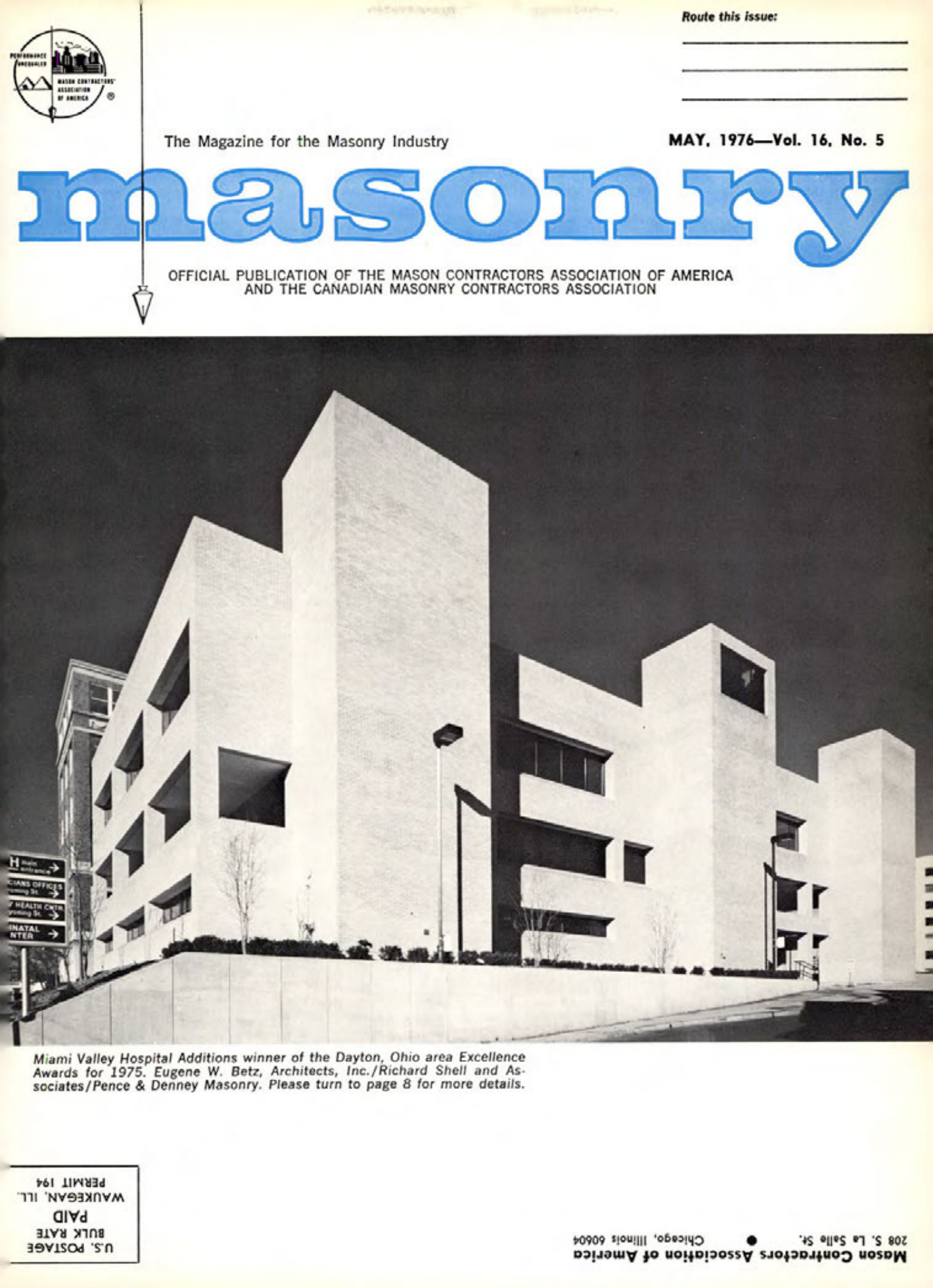 Masonry Magazine May 1976 Page. 1