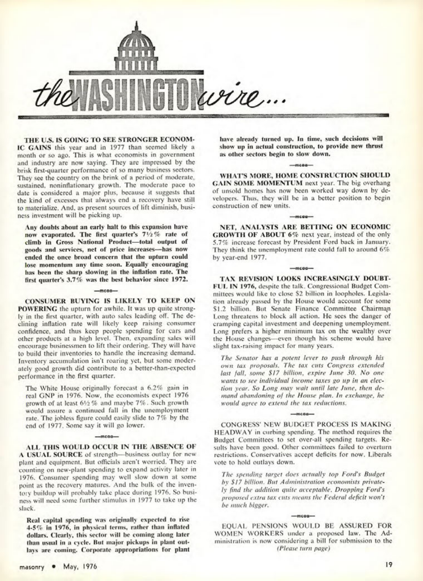 Masonry Magazine May 1976 Page. 19