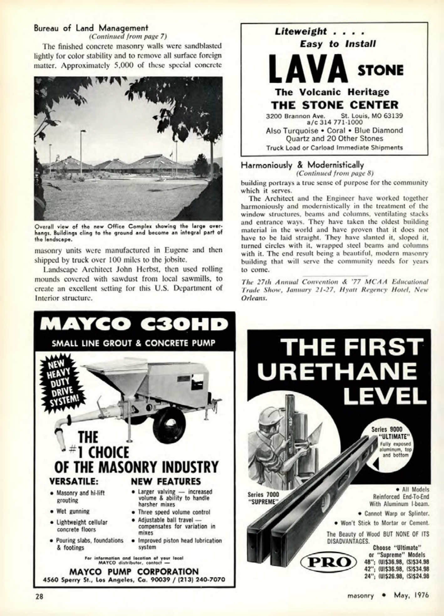 Masonry Magazine May 1976 Page. 28