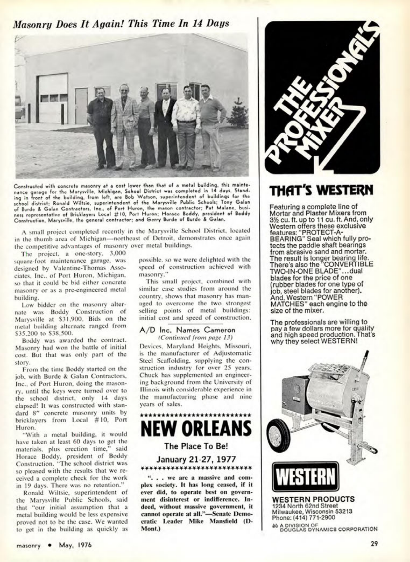 Masonry Magazine May 1976 Page. 29