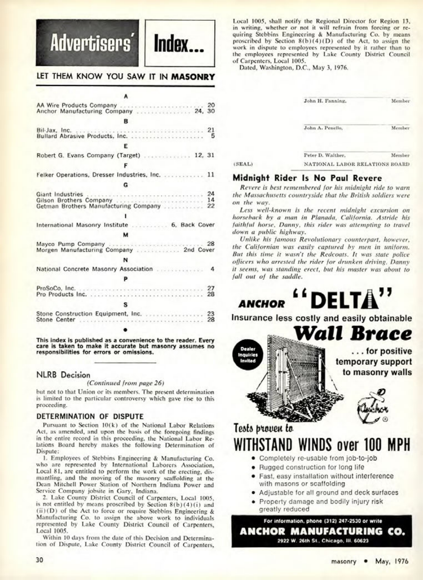 Masonry Magazine May 1976 Page. 30