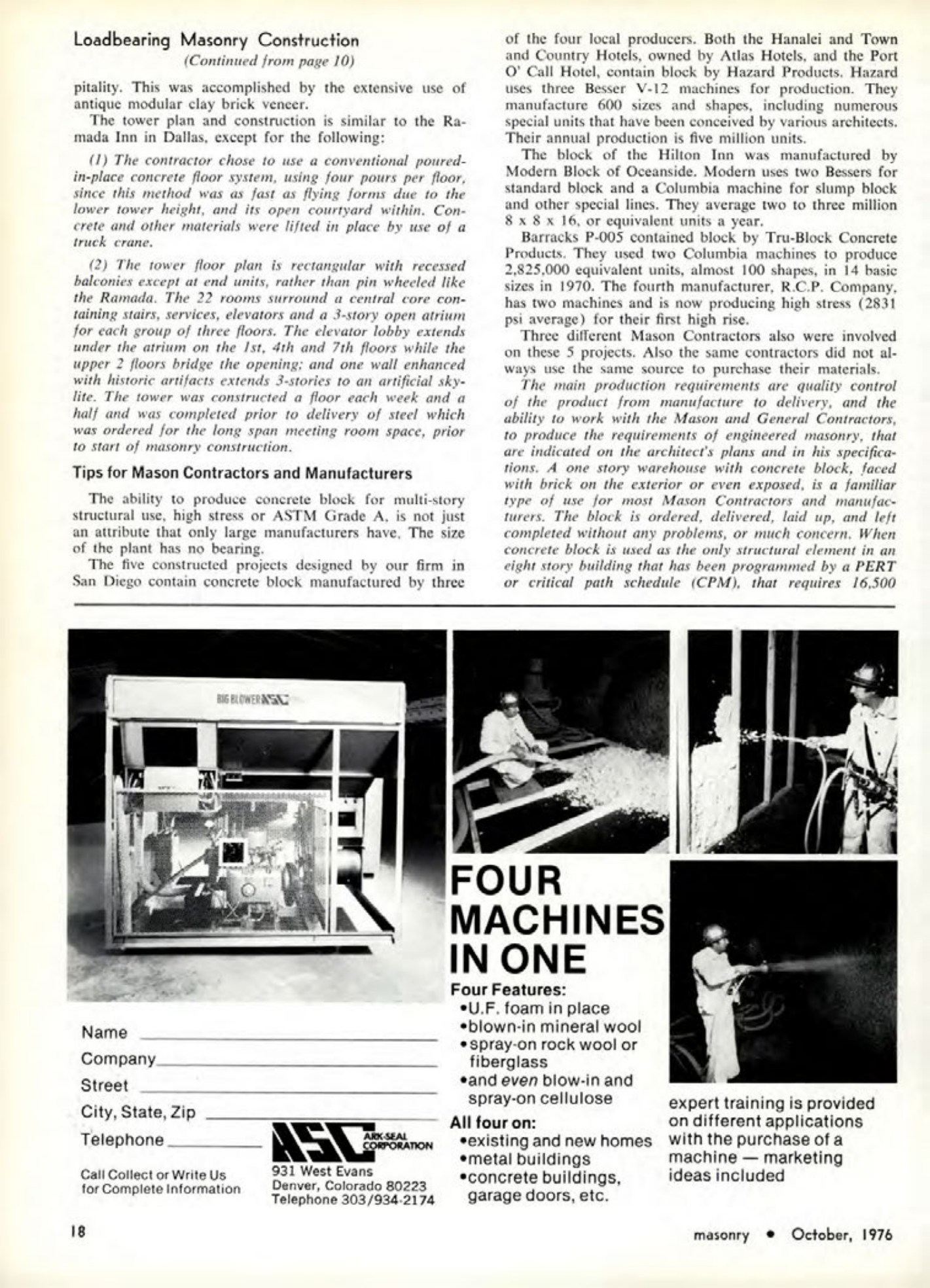 Masonry Magazine October 1976 Page. 18